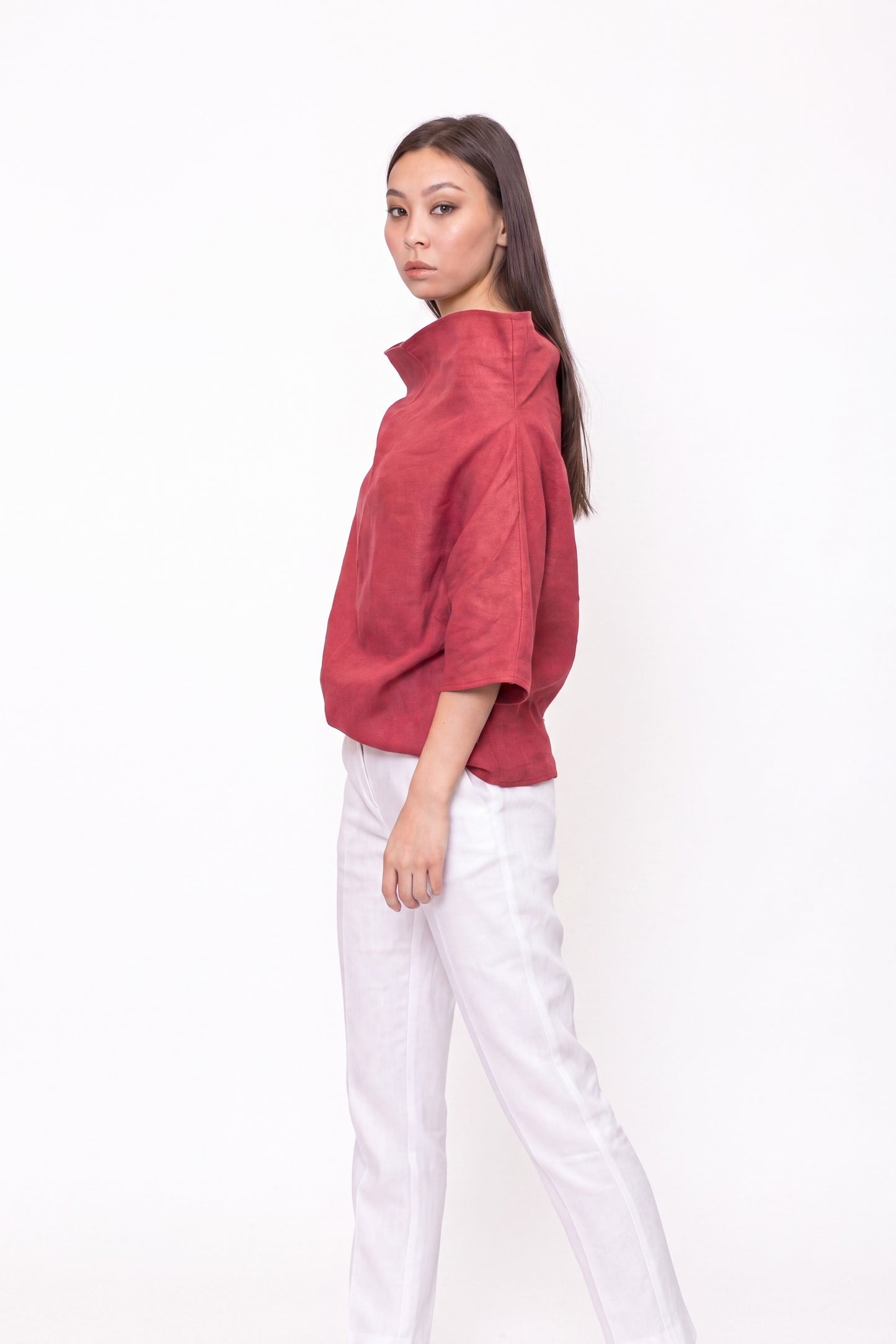 Red linen tunic