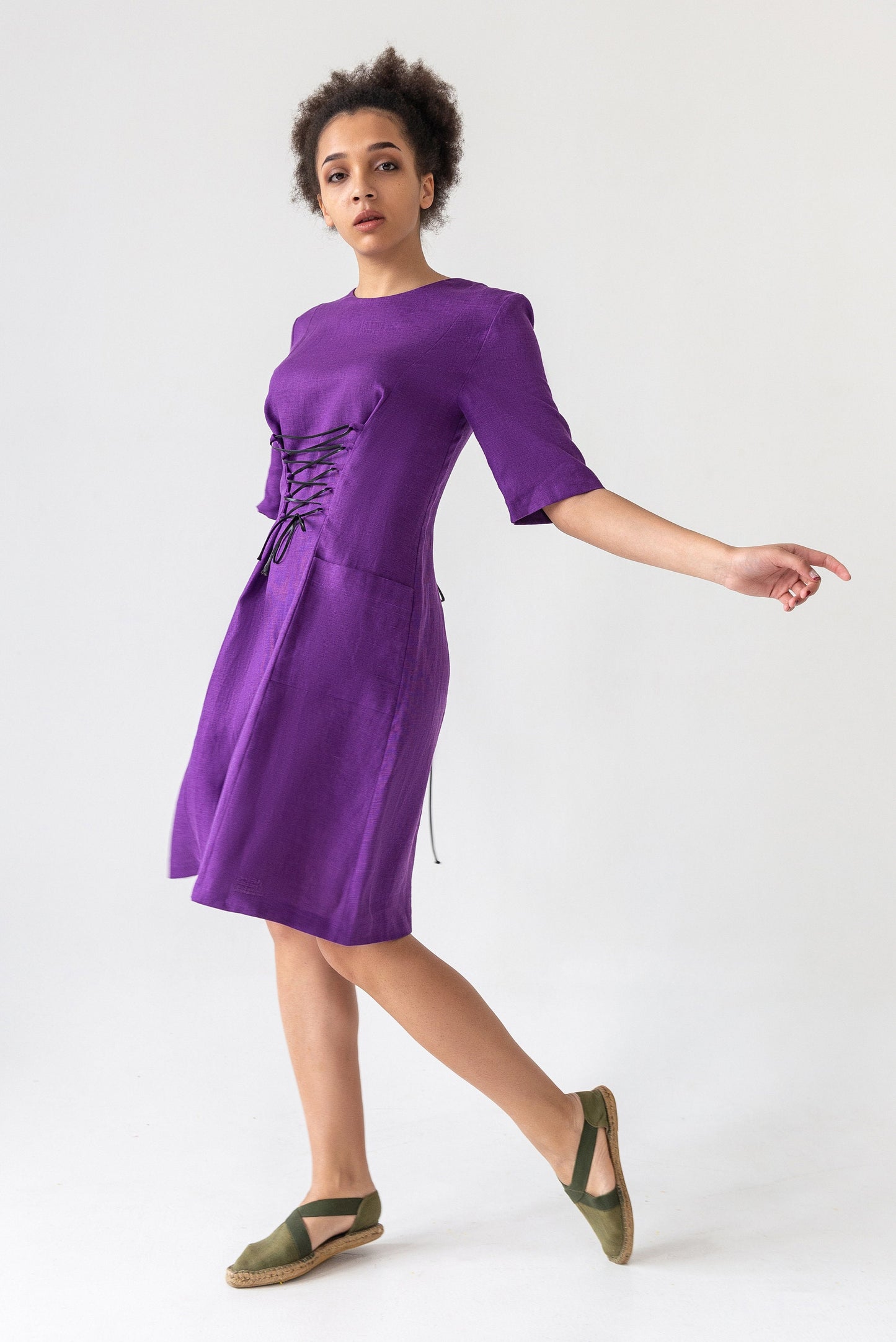 Purple Midi Shift Dress