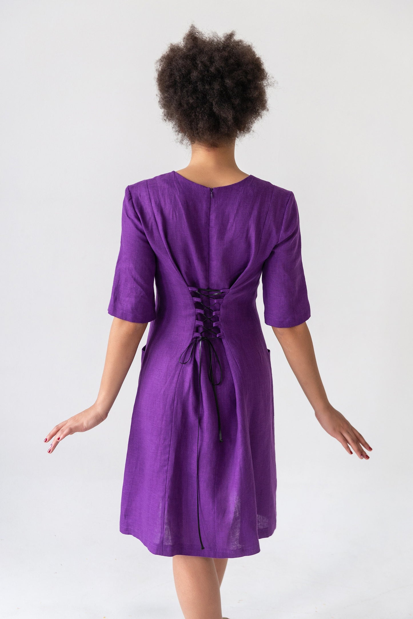 Purple Midi Shift Dress