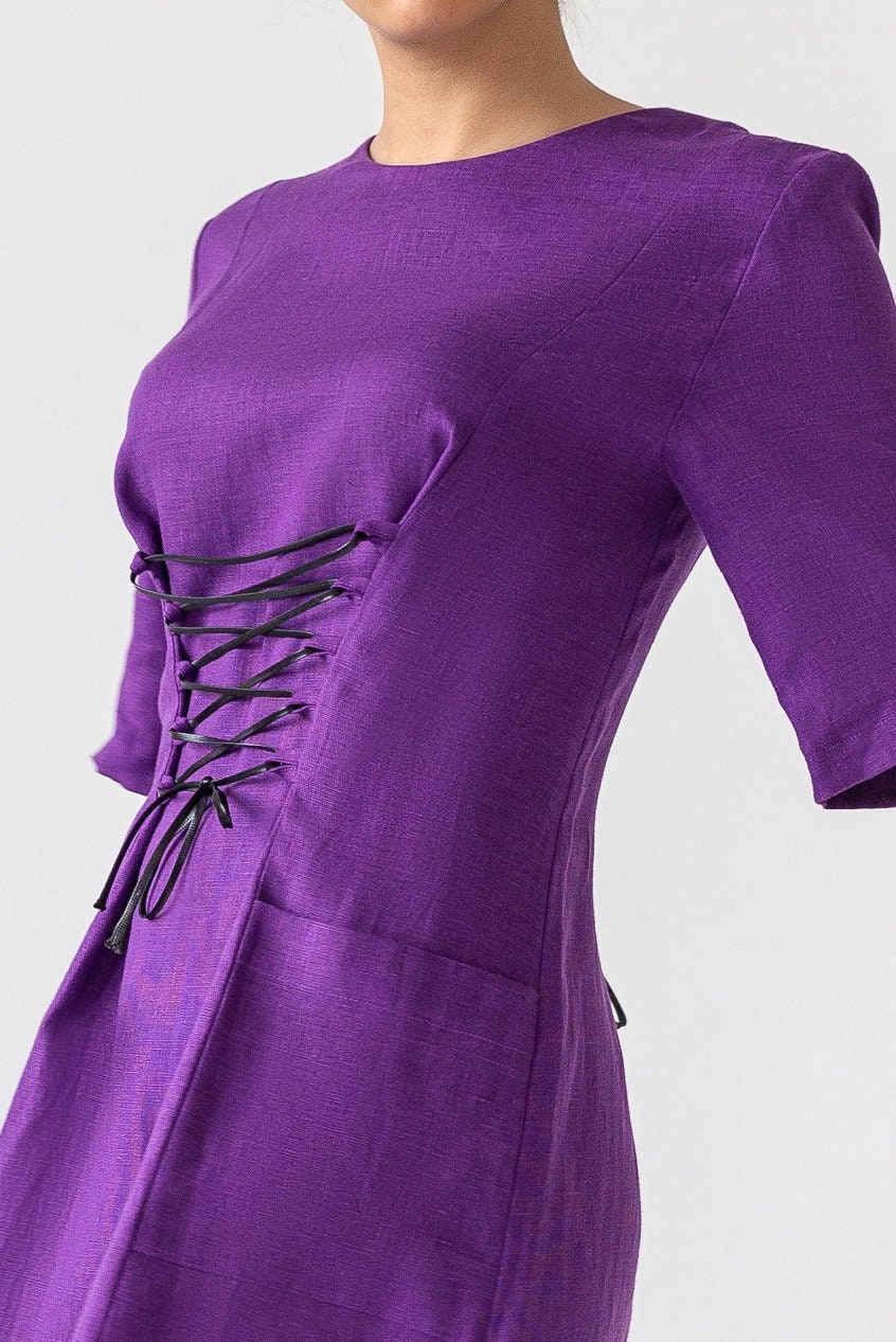 Purple Midi Shift Dress