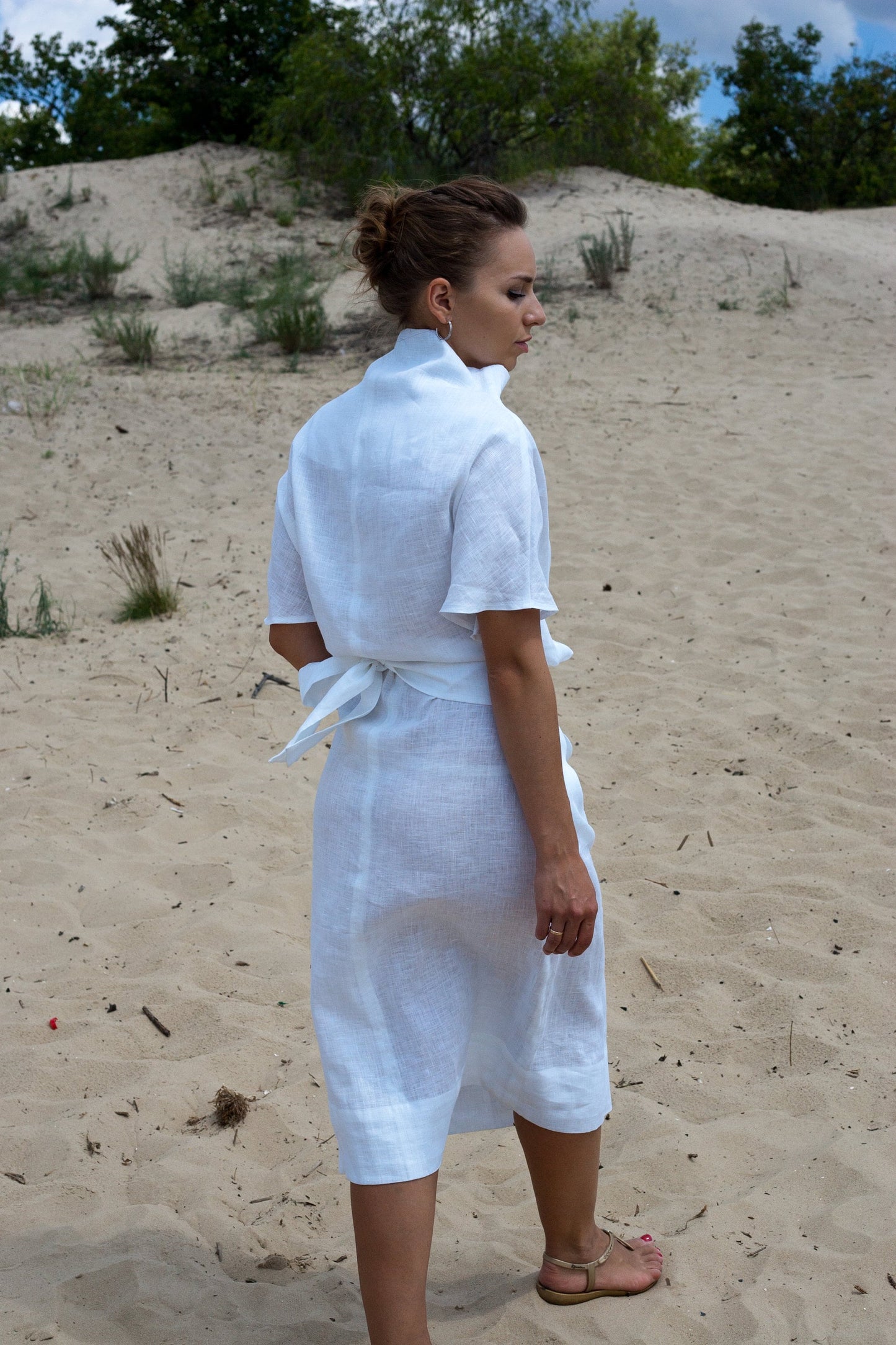 White linen dresses