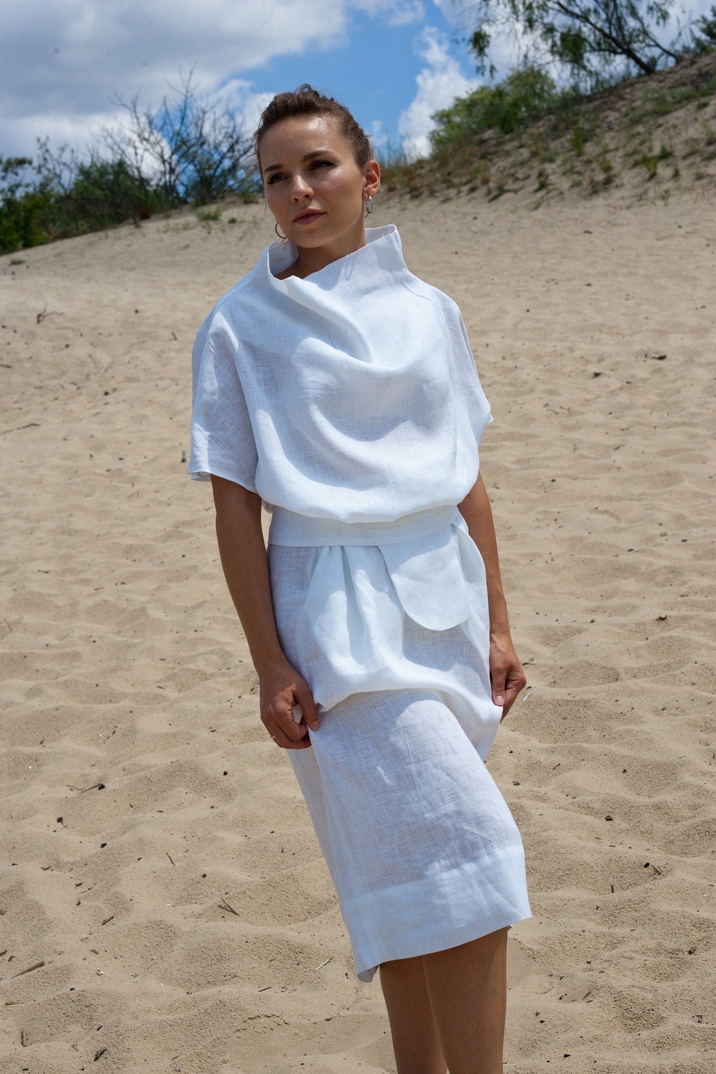 White linen dresses