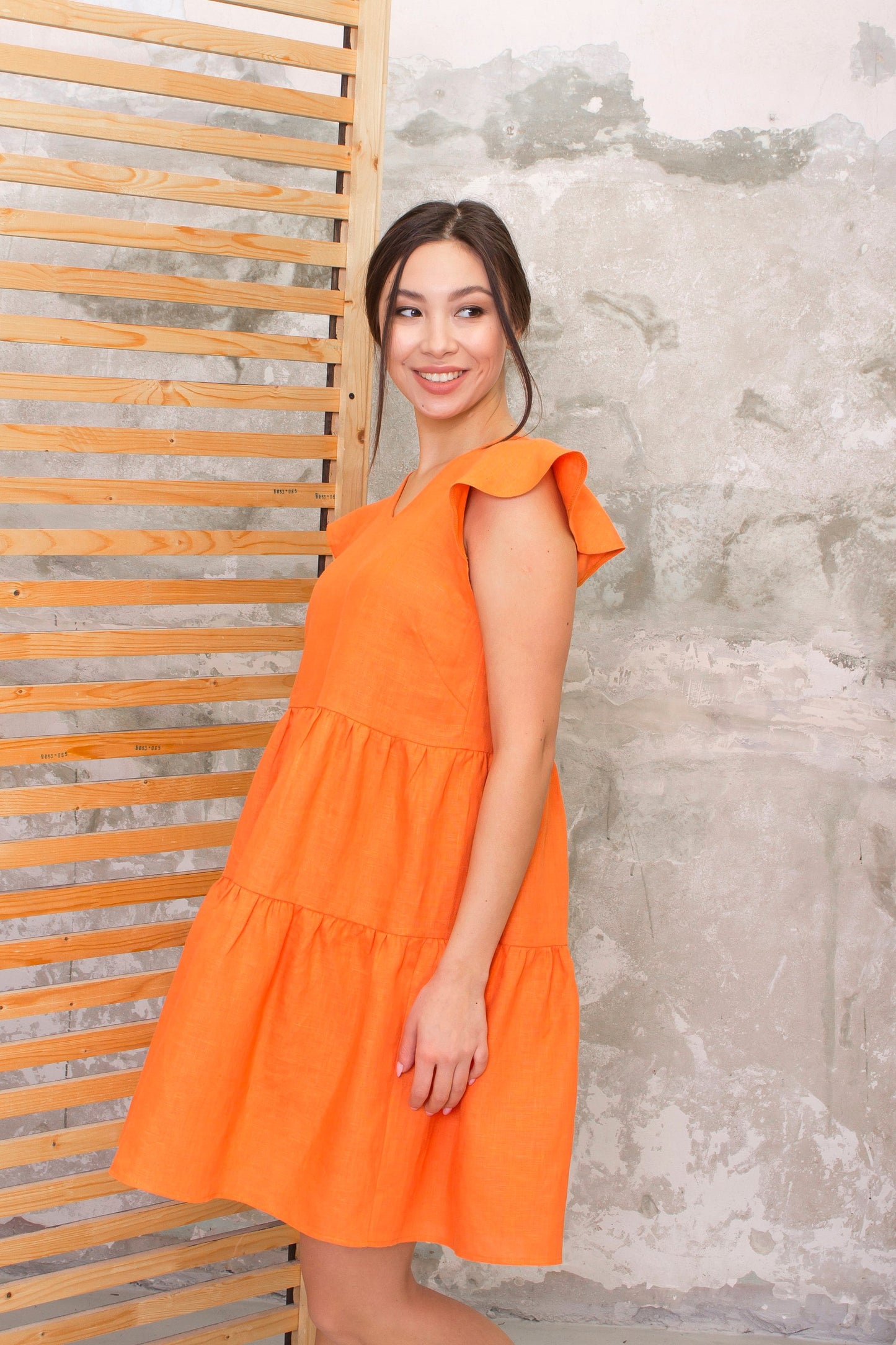 Orange Linen dress