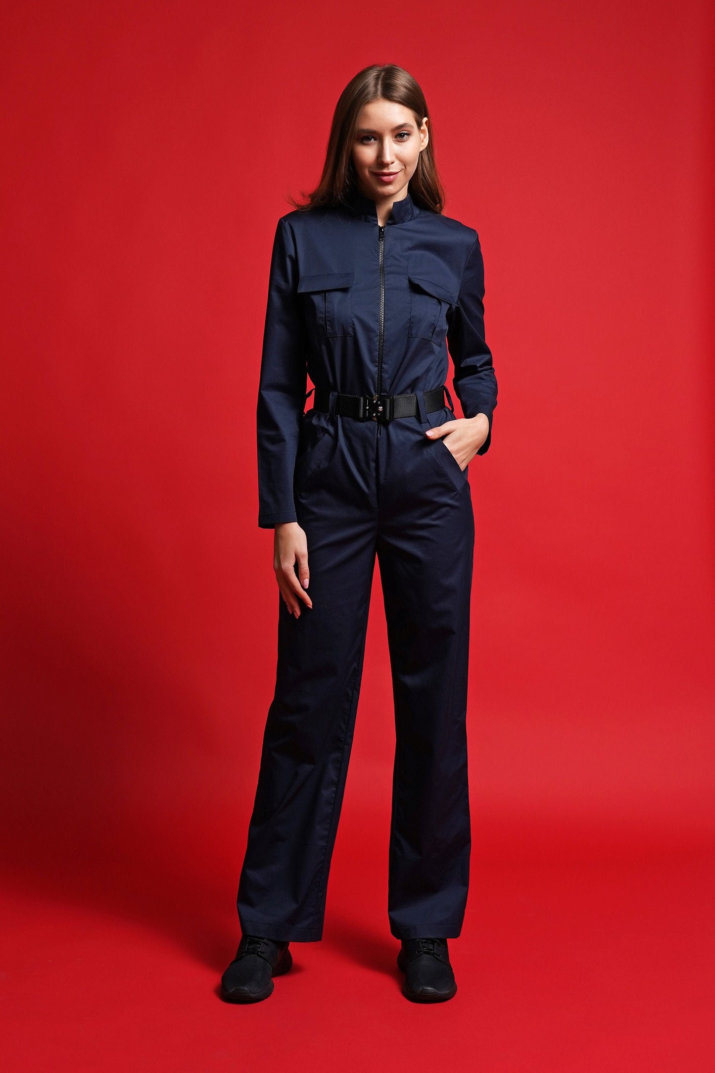 Navy blue jumpsuit