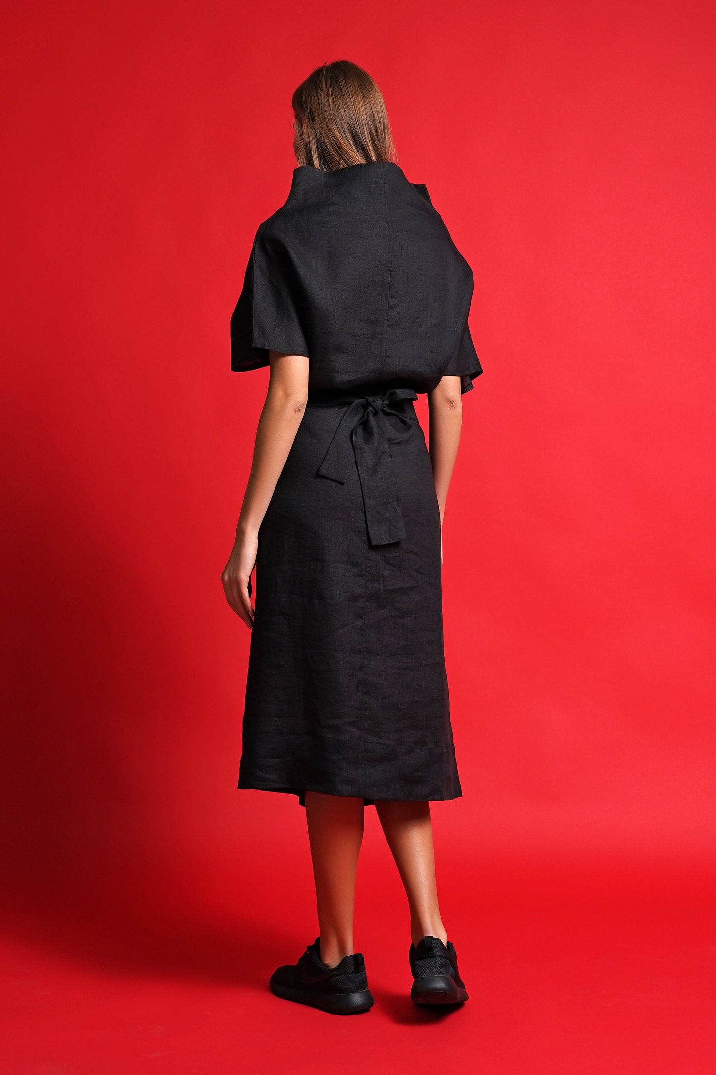 Linen avant garde dress