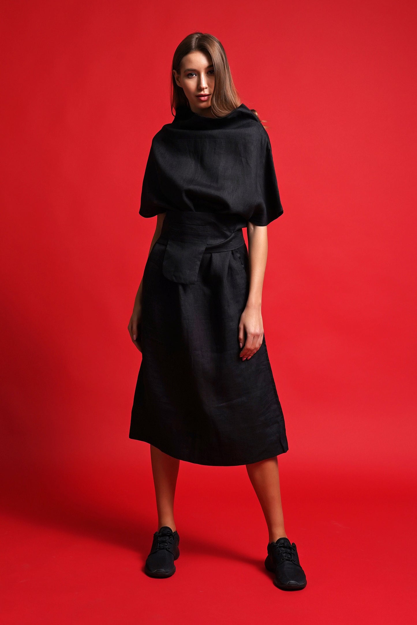 Linen avant garde dress
