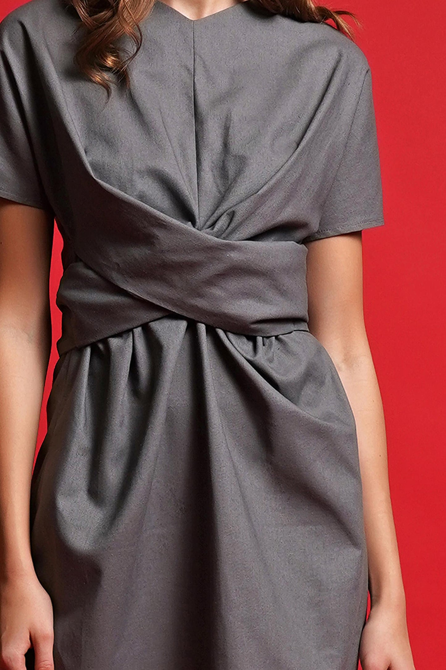 Twist linen dress