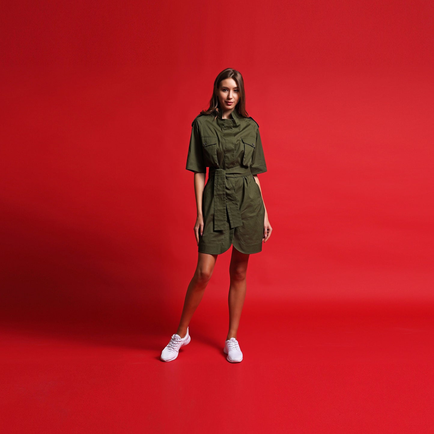 Khaki safari dress