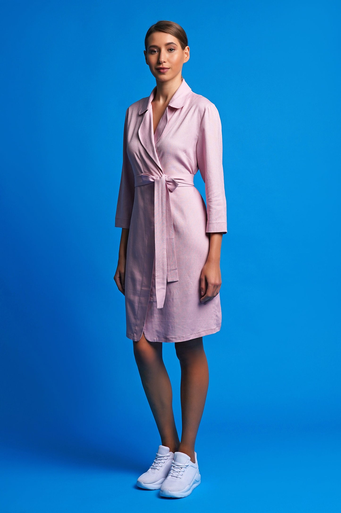 Linen wrap dress