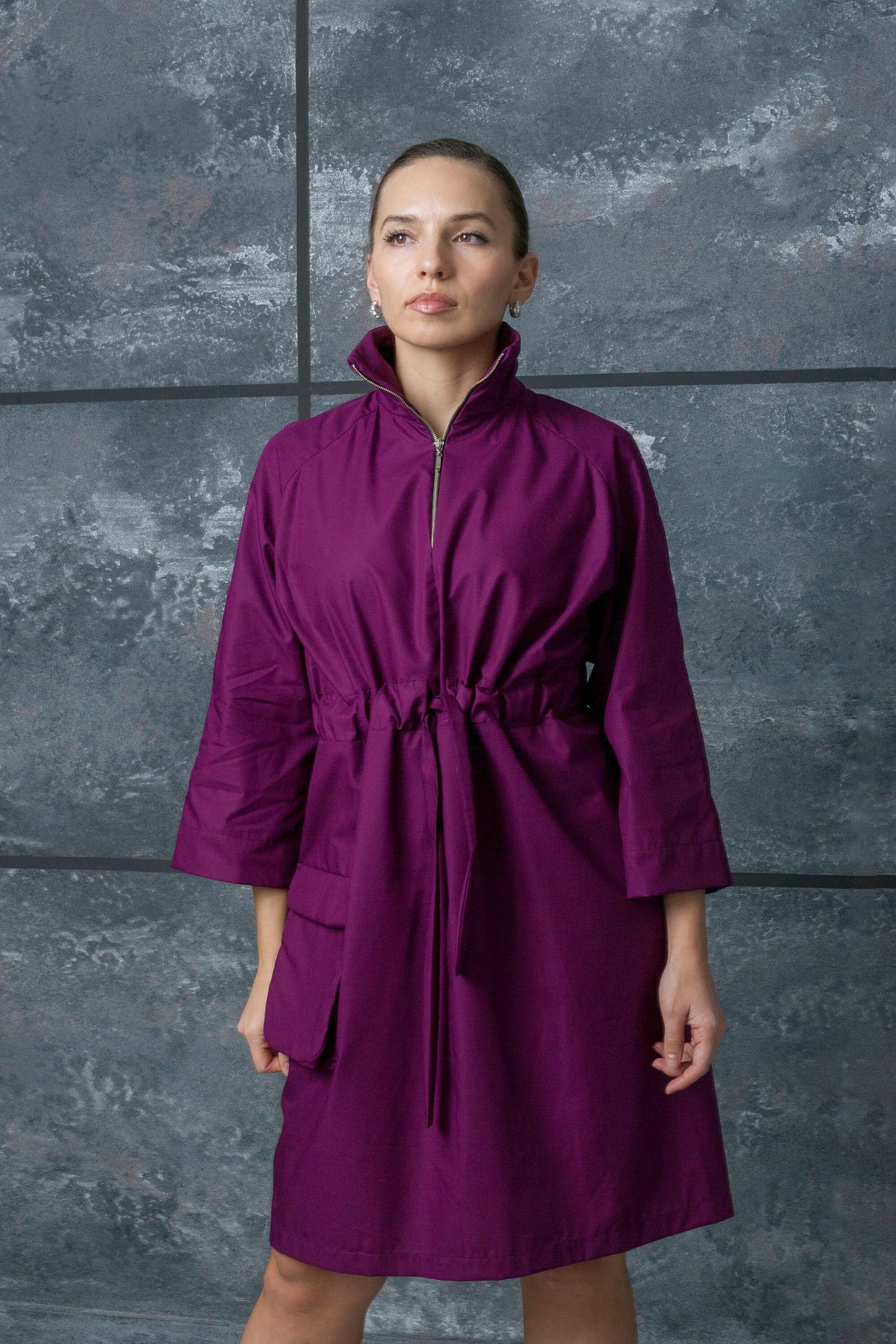 High neck zip dress