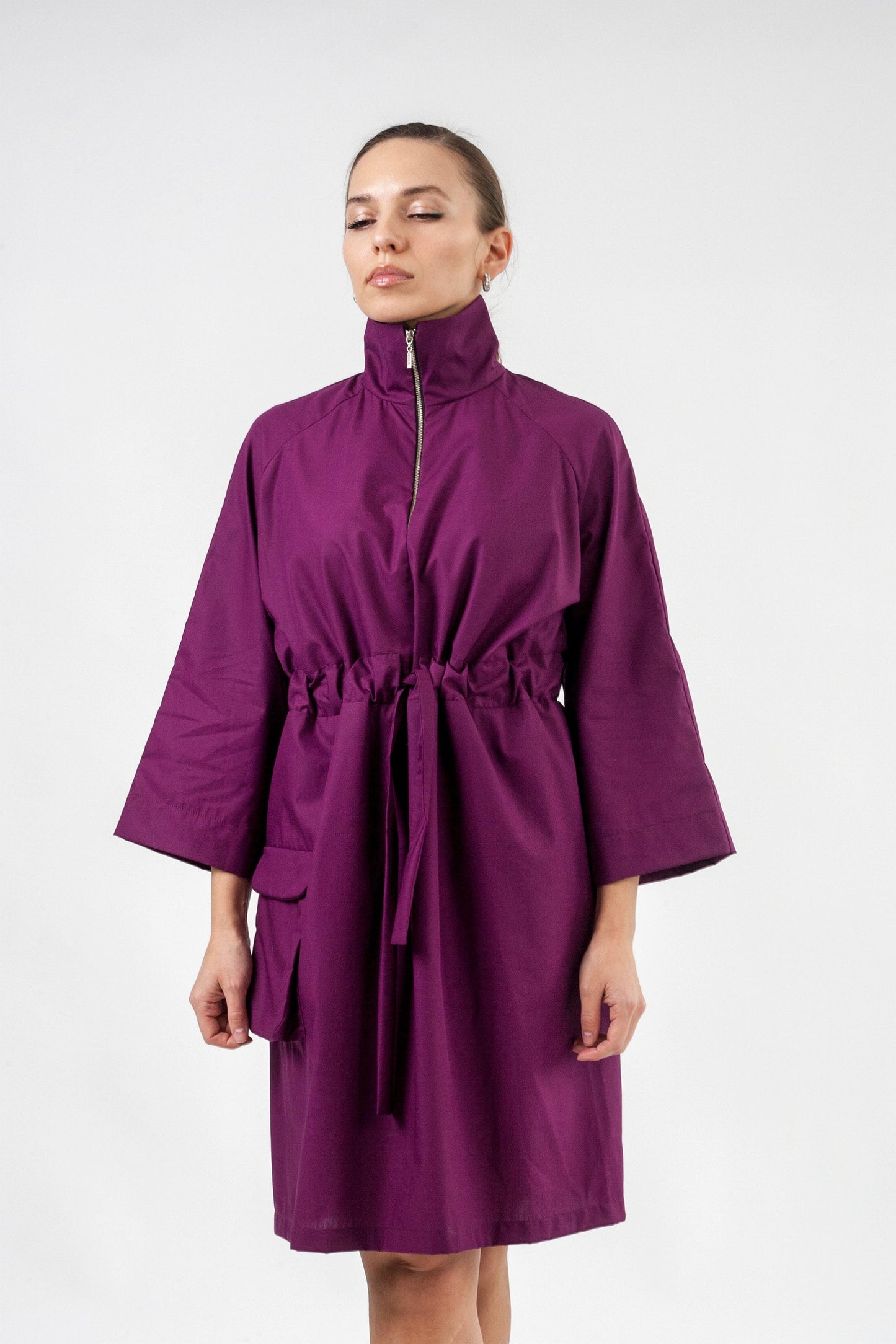 High neck zip dress