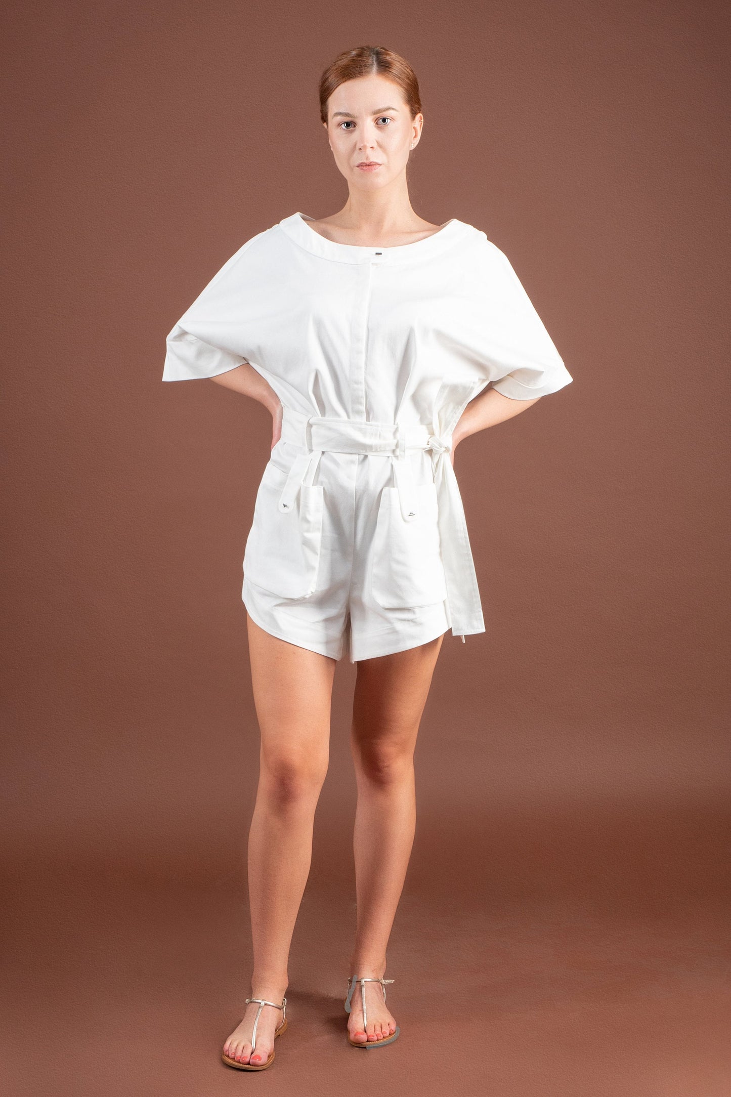 White сotton jumpsuit