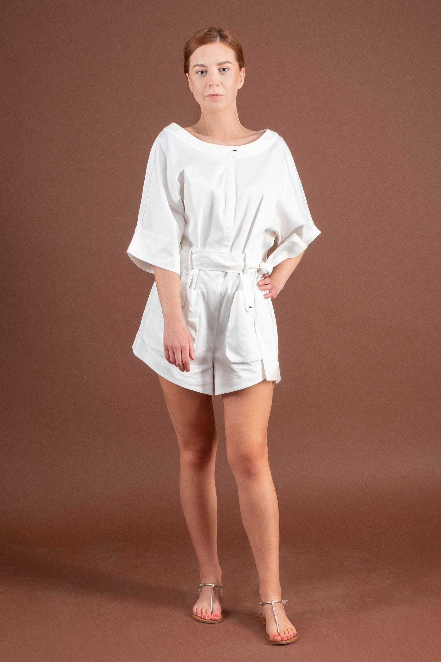 White сotton jumpsuit