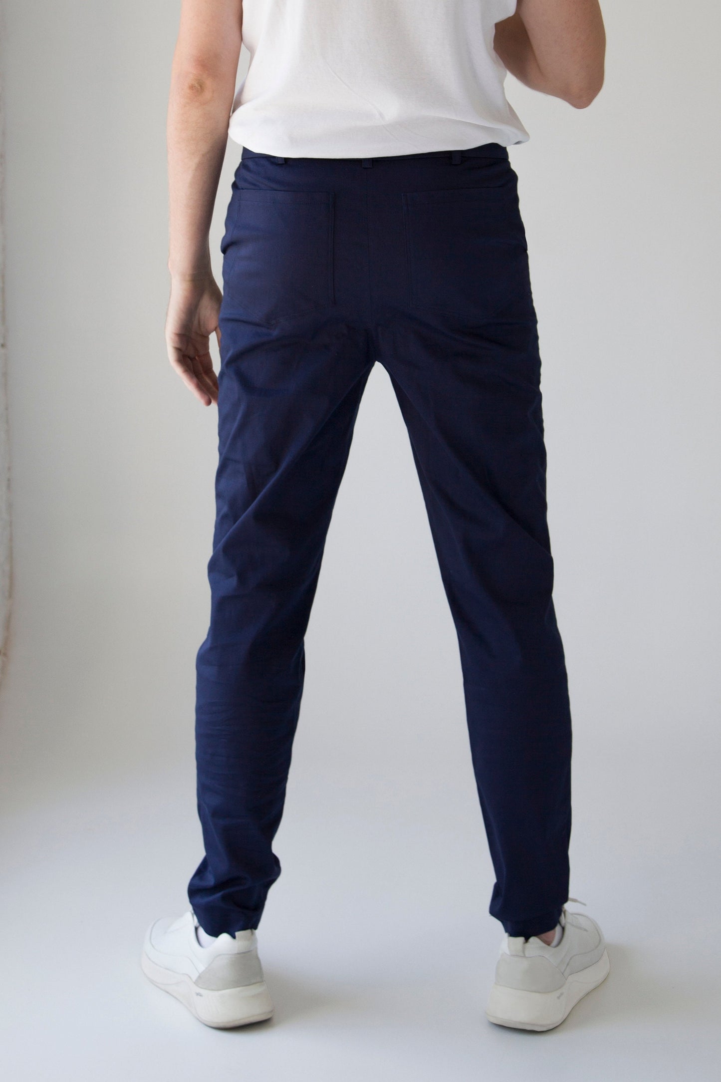 Cotton slim fit trousers