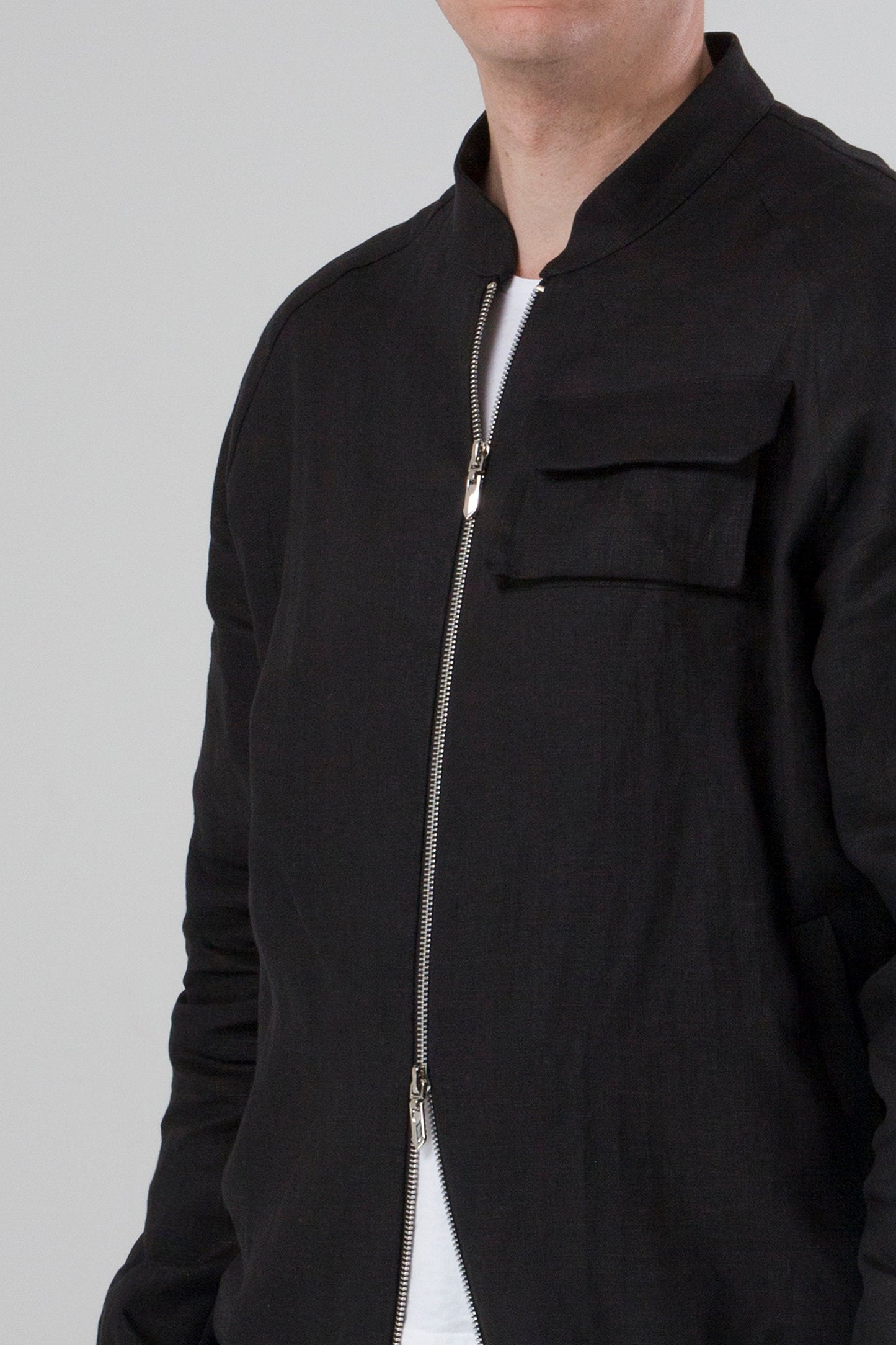 Mens linen bomber jacket