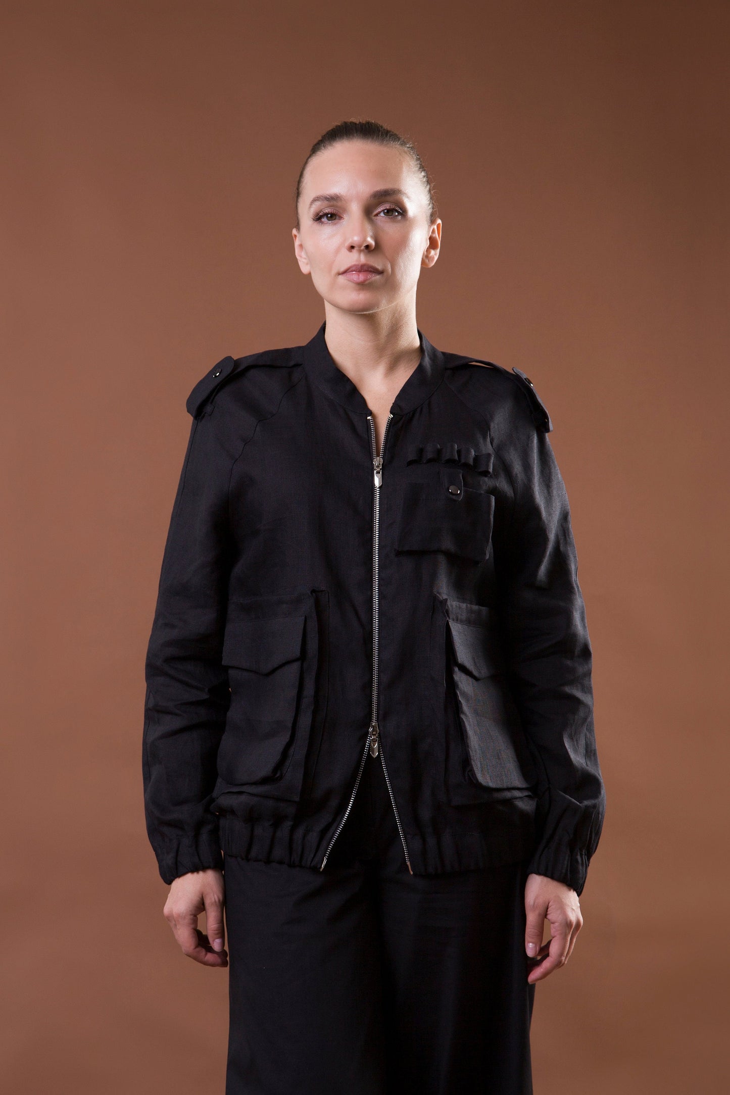 Linen bomber jacket