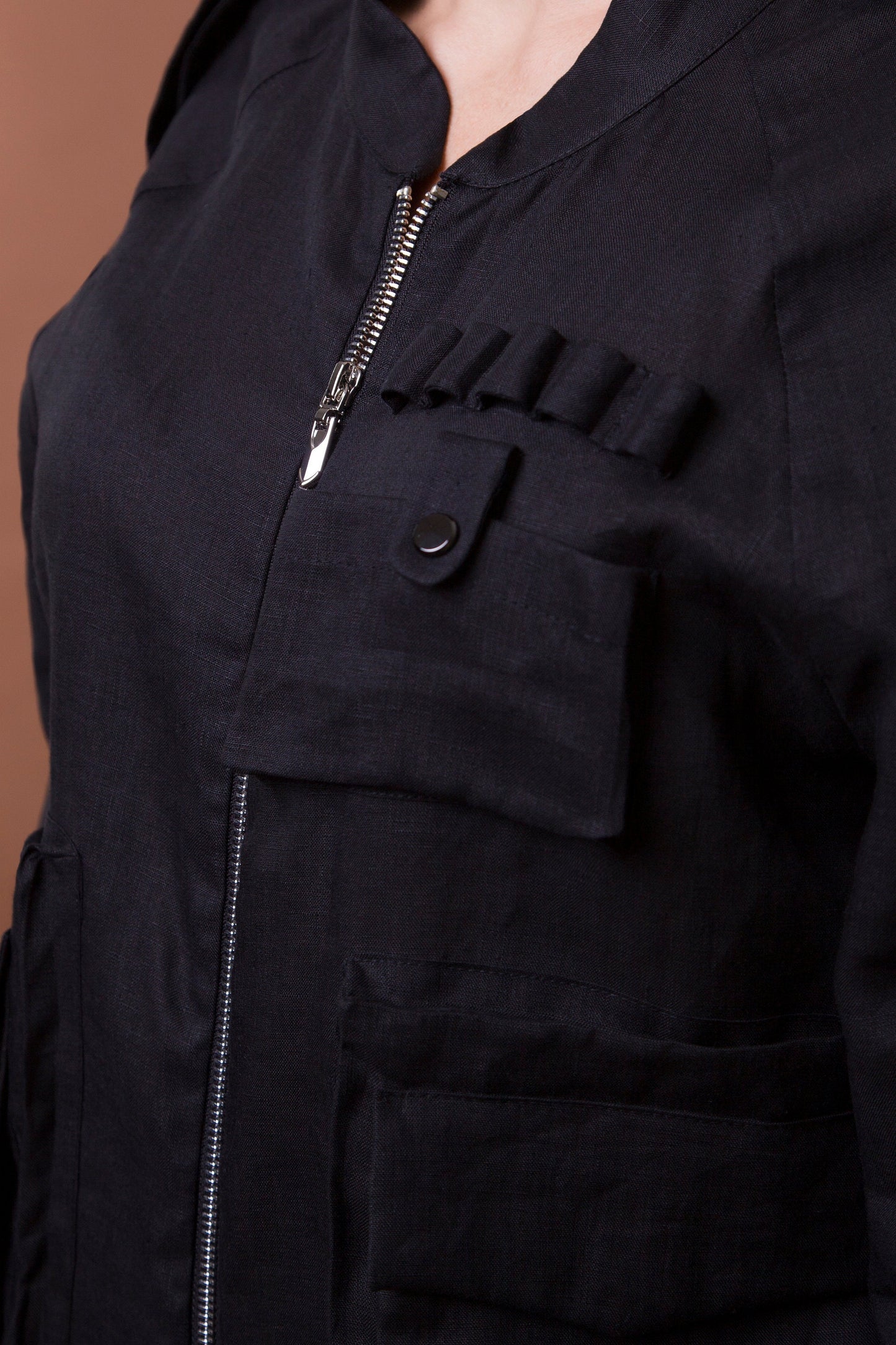 Linen bomber jacket