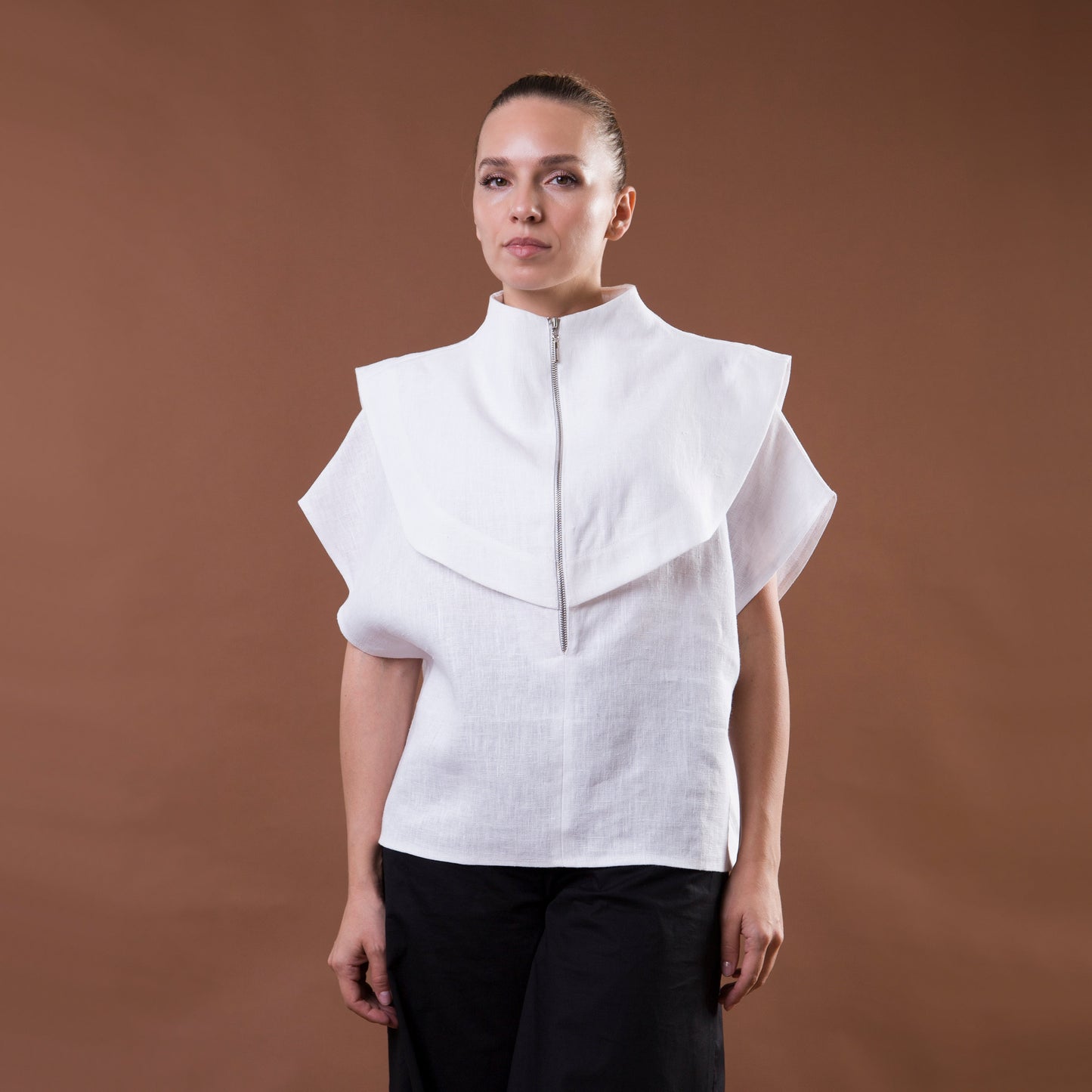 White avant garde shirt