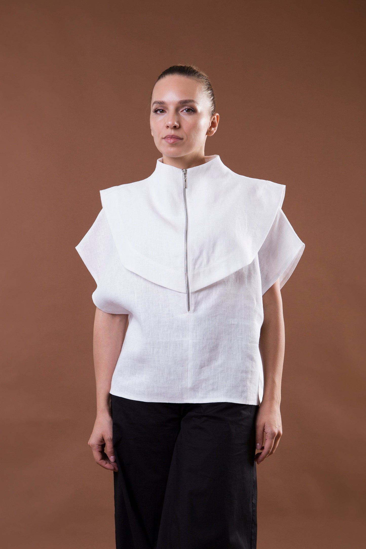 White avant garde shirt