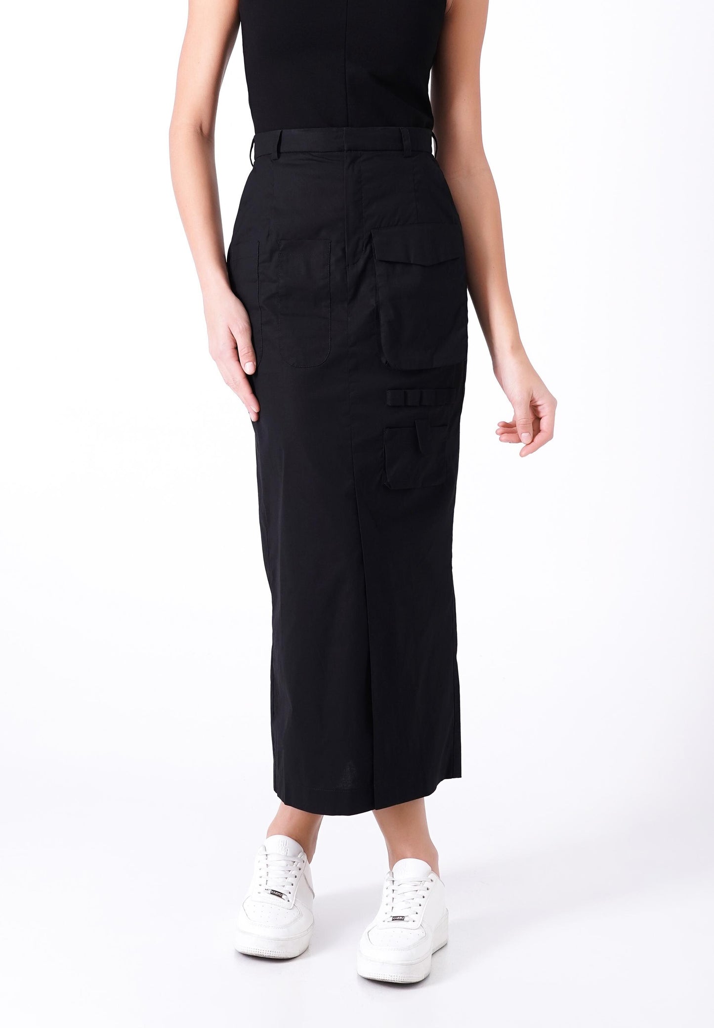 Black utility skirt