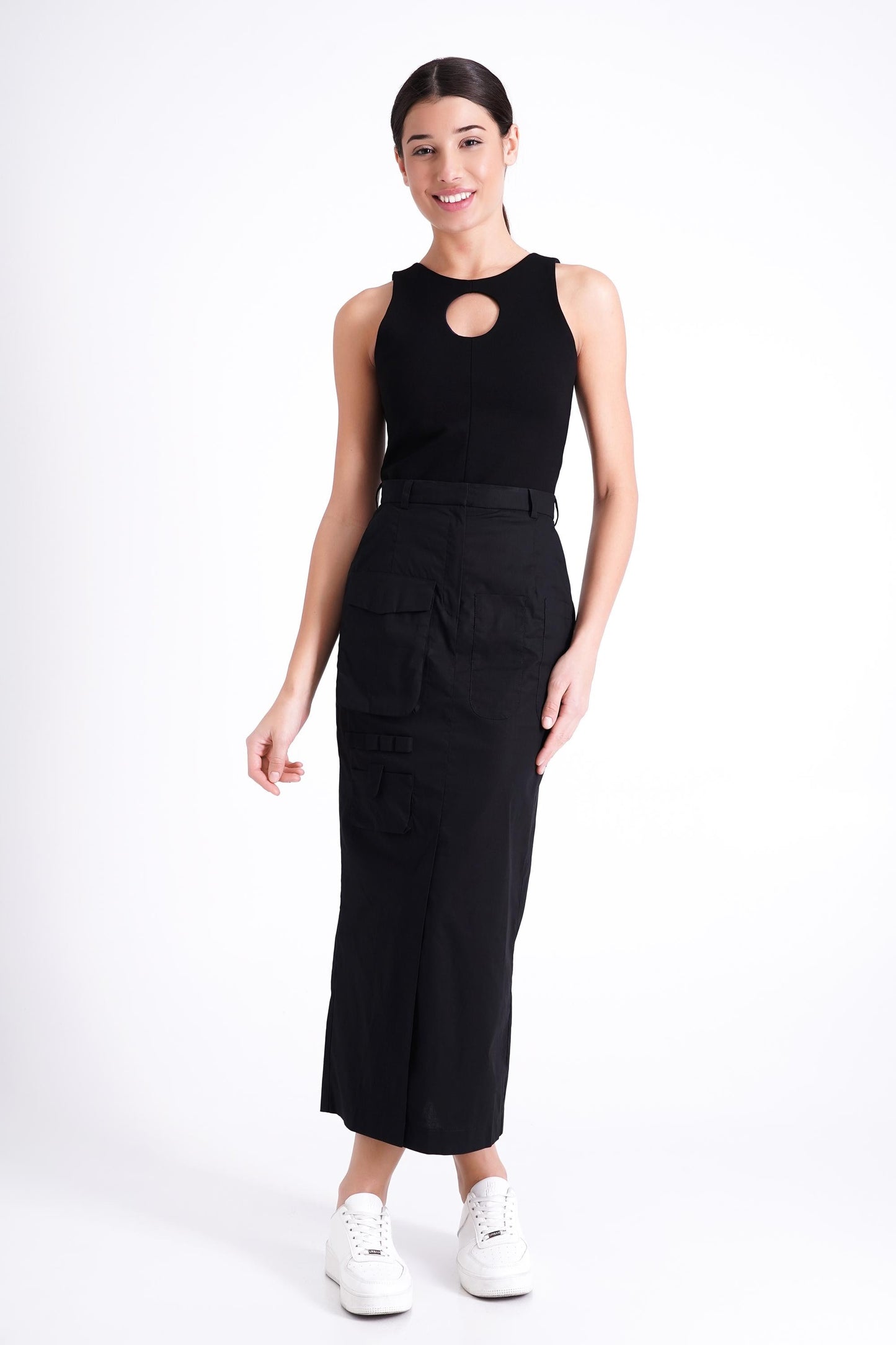 Black utility skirt