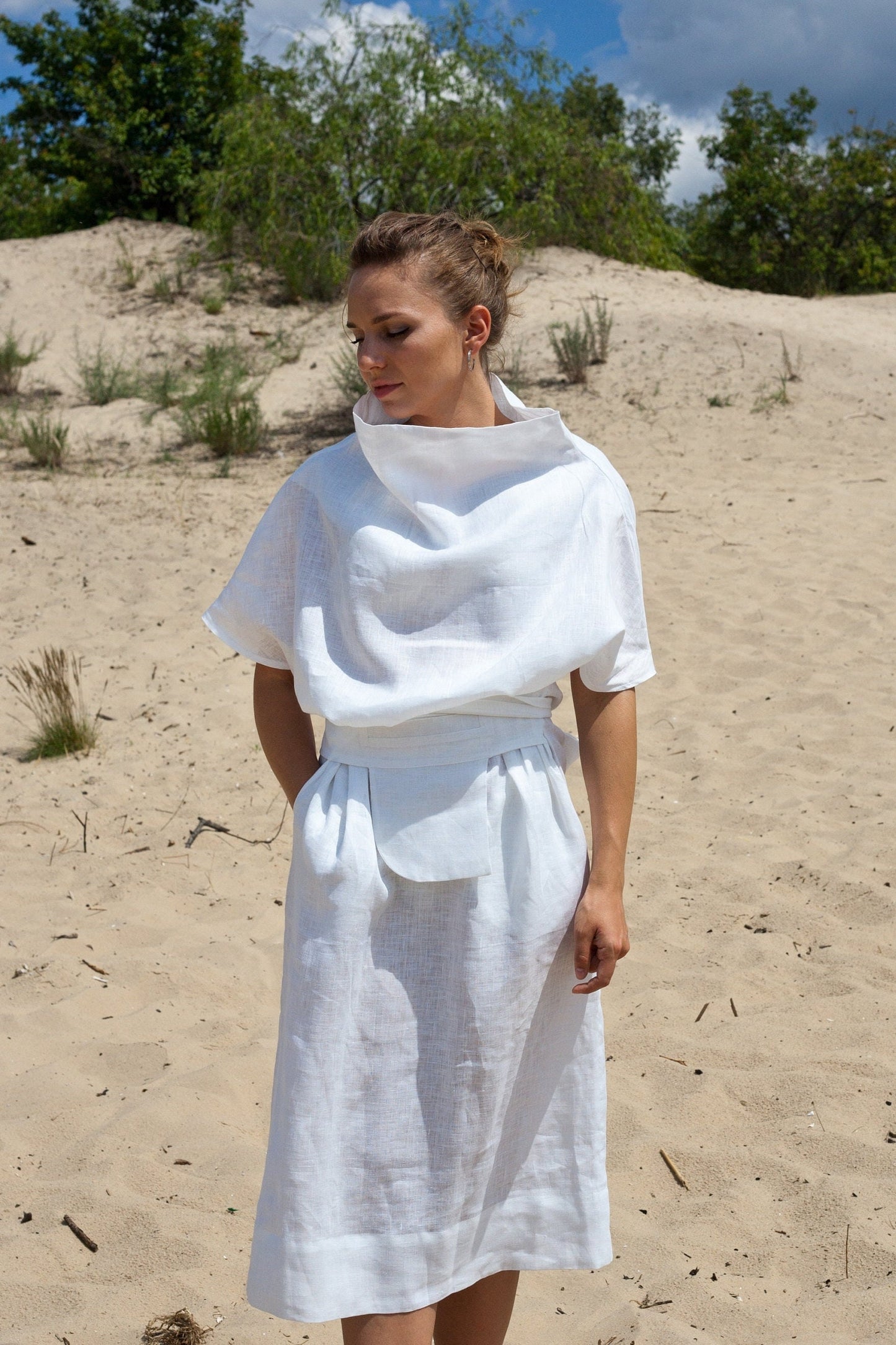 White linen dresses