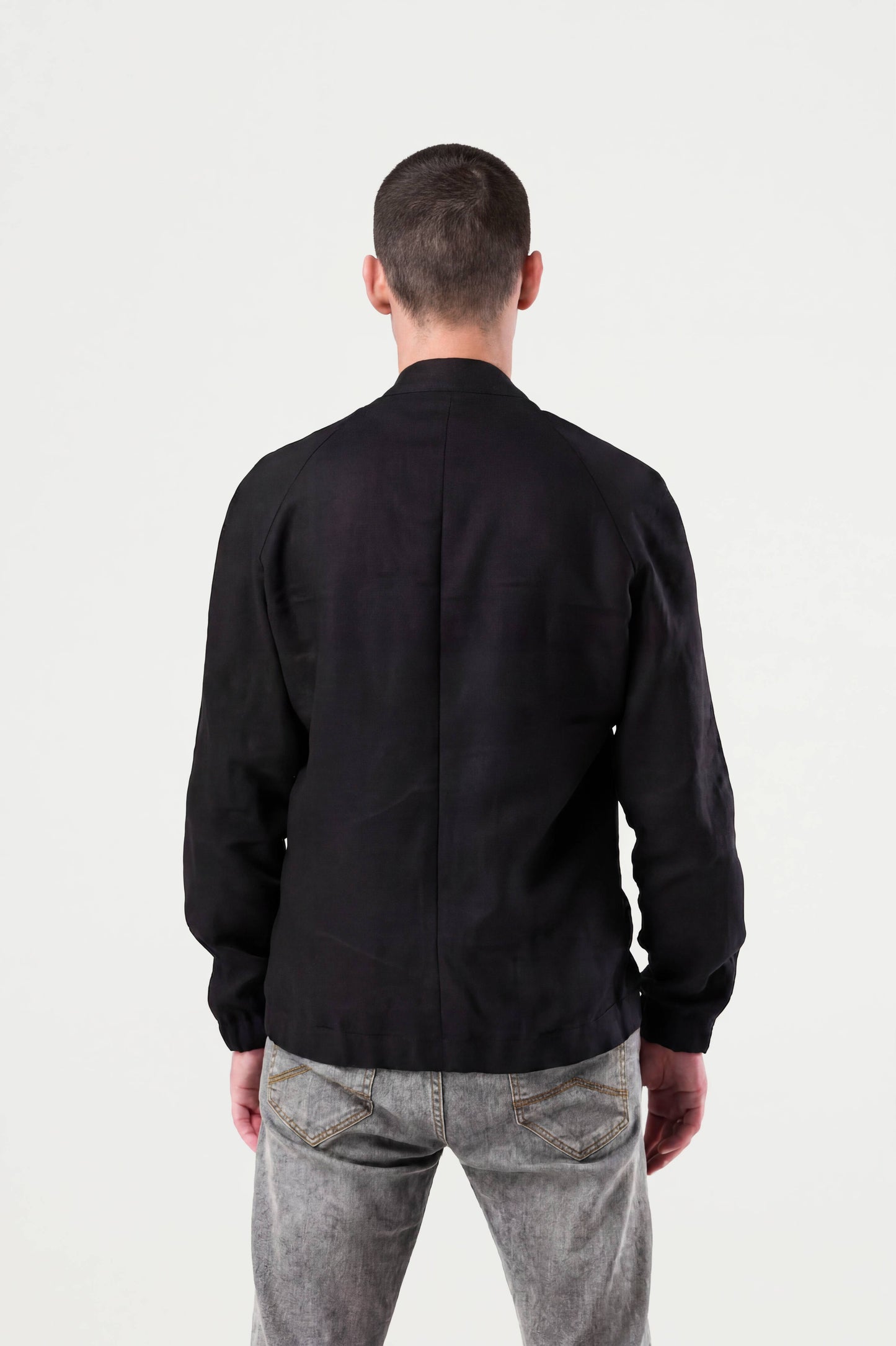 Mens linen bomber jacket