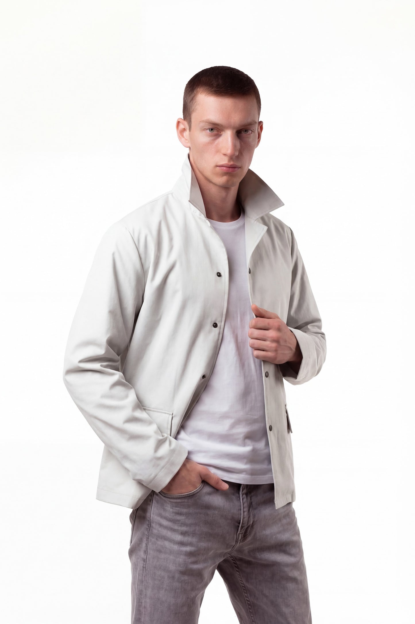 White Cotton Raincoat