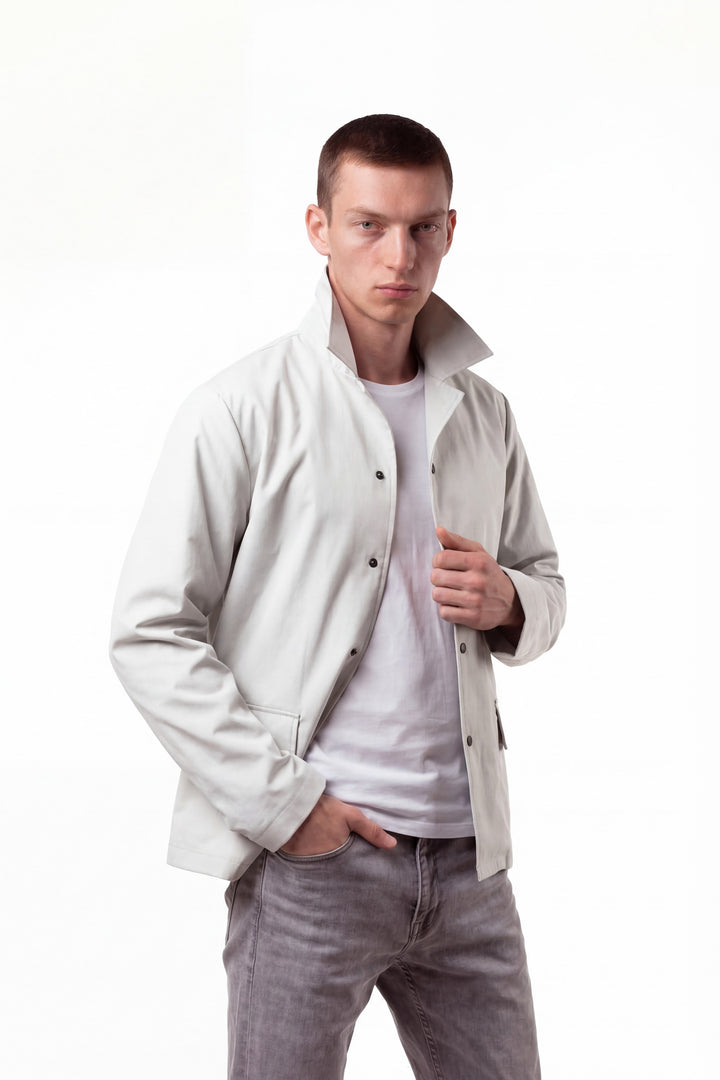 White Cotton Raincoat