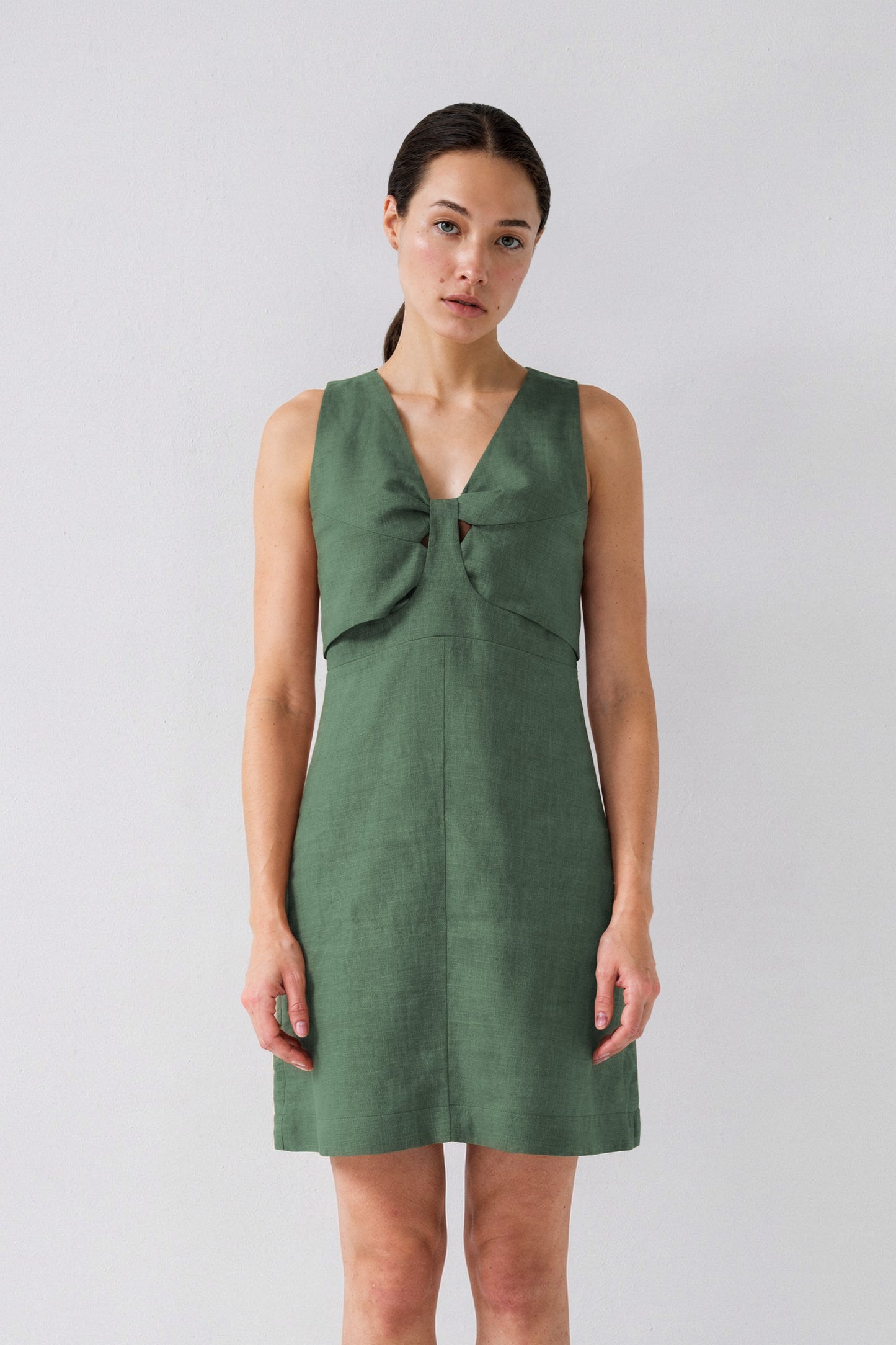 Green Linen Dress