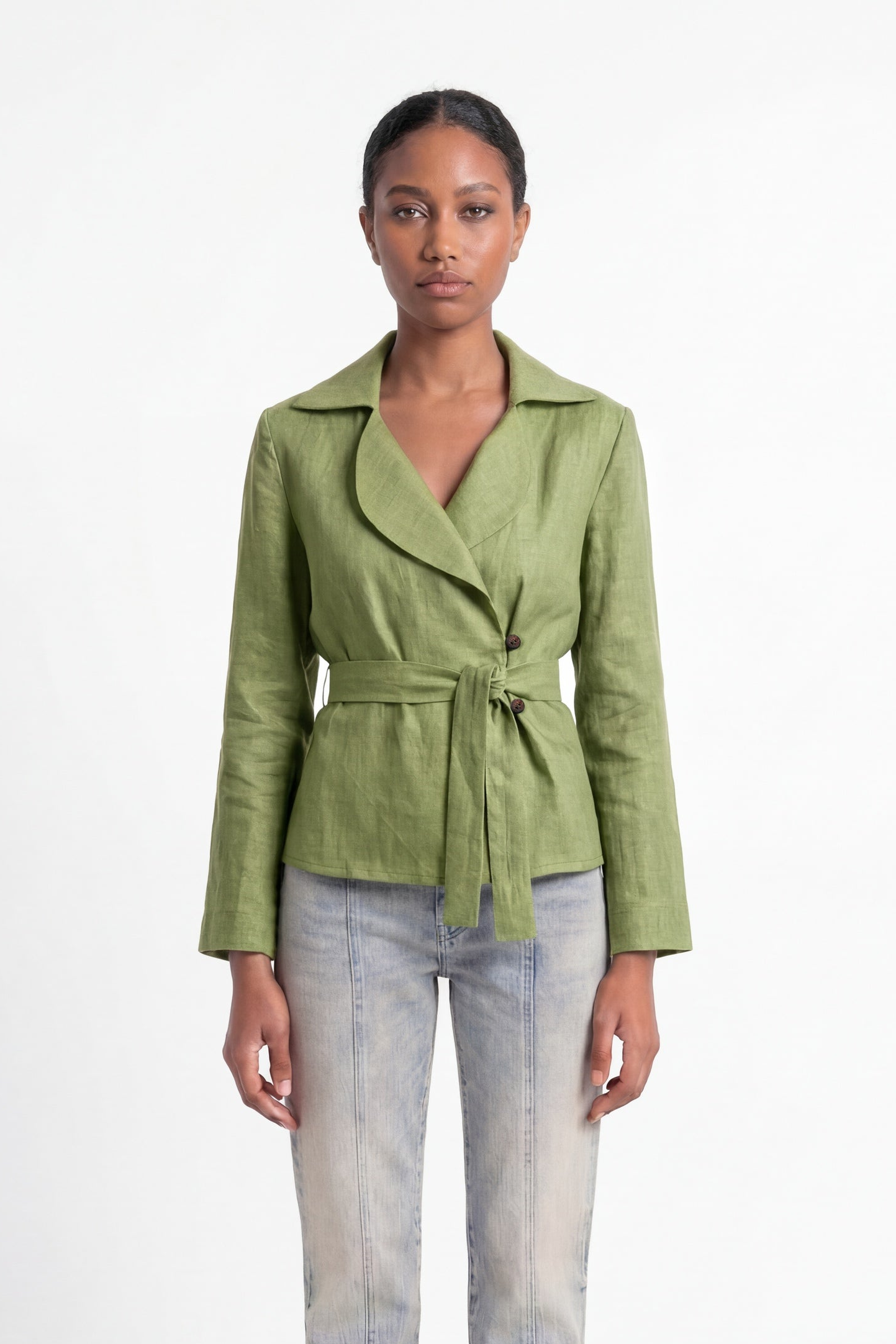 Lime green linen jacket