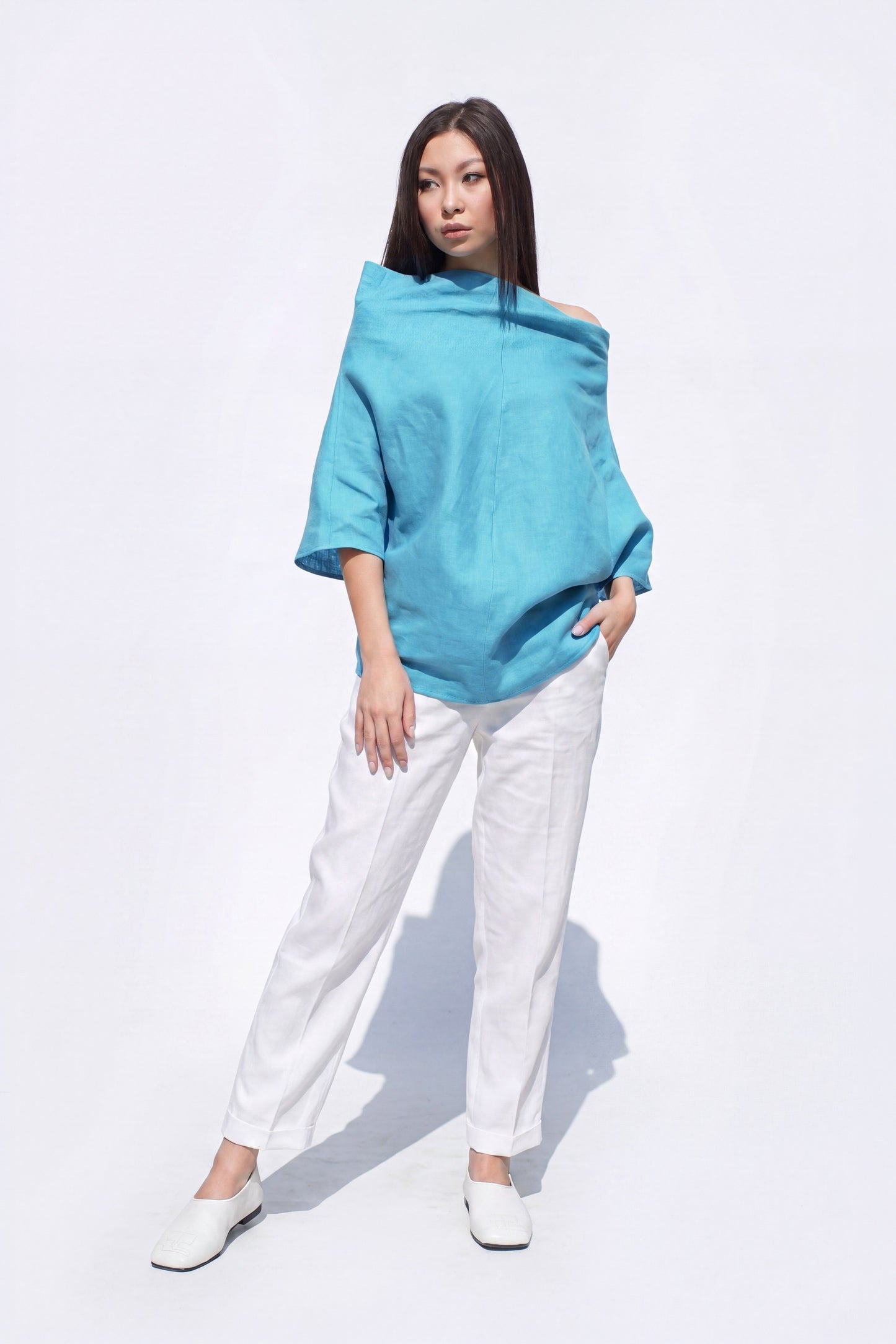 Blue linen tunic