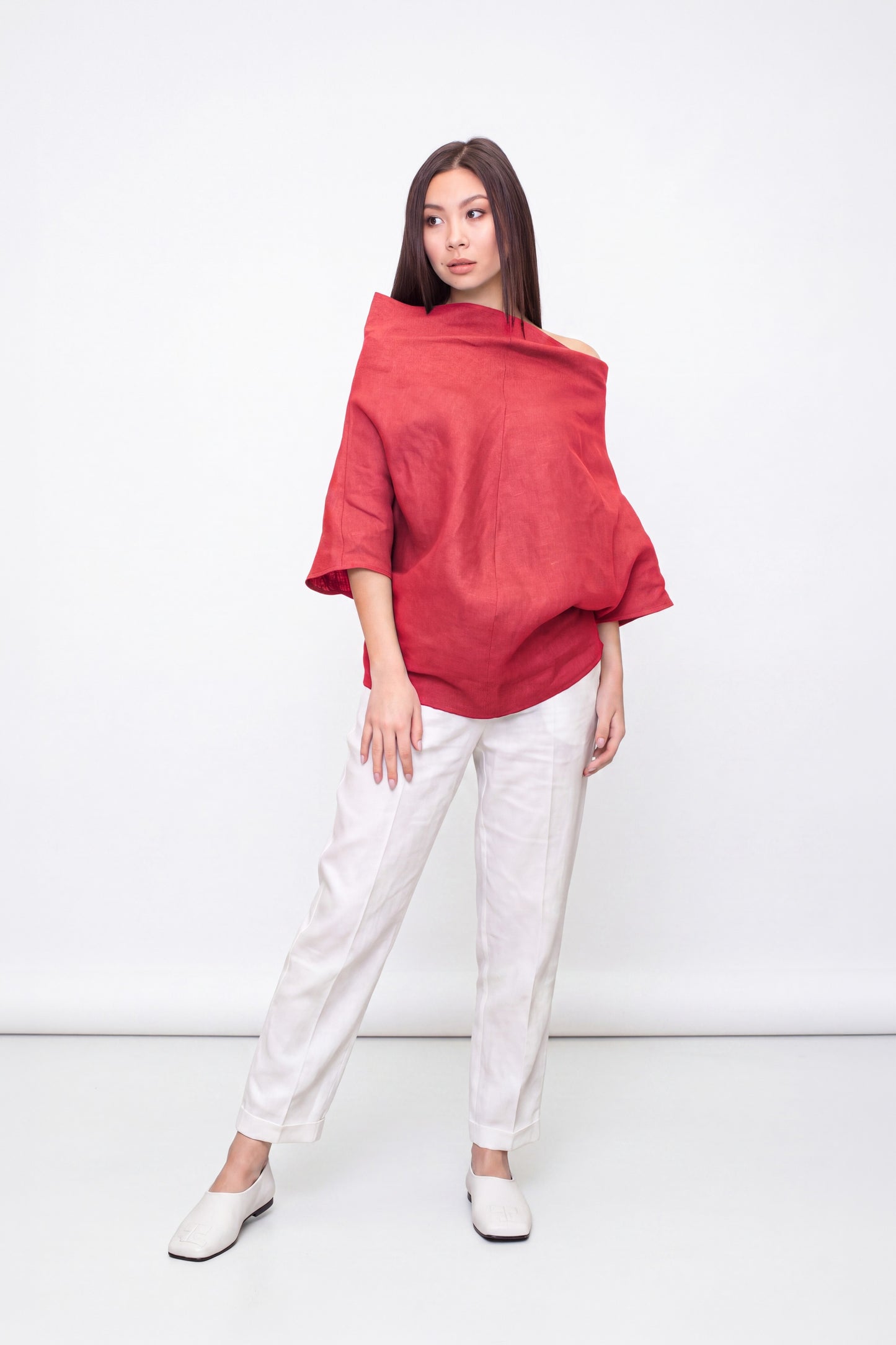 Red linen tunic