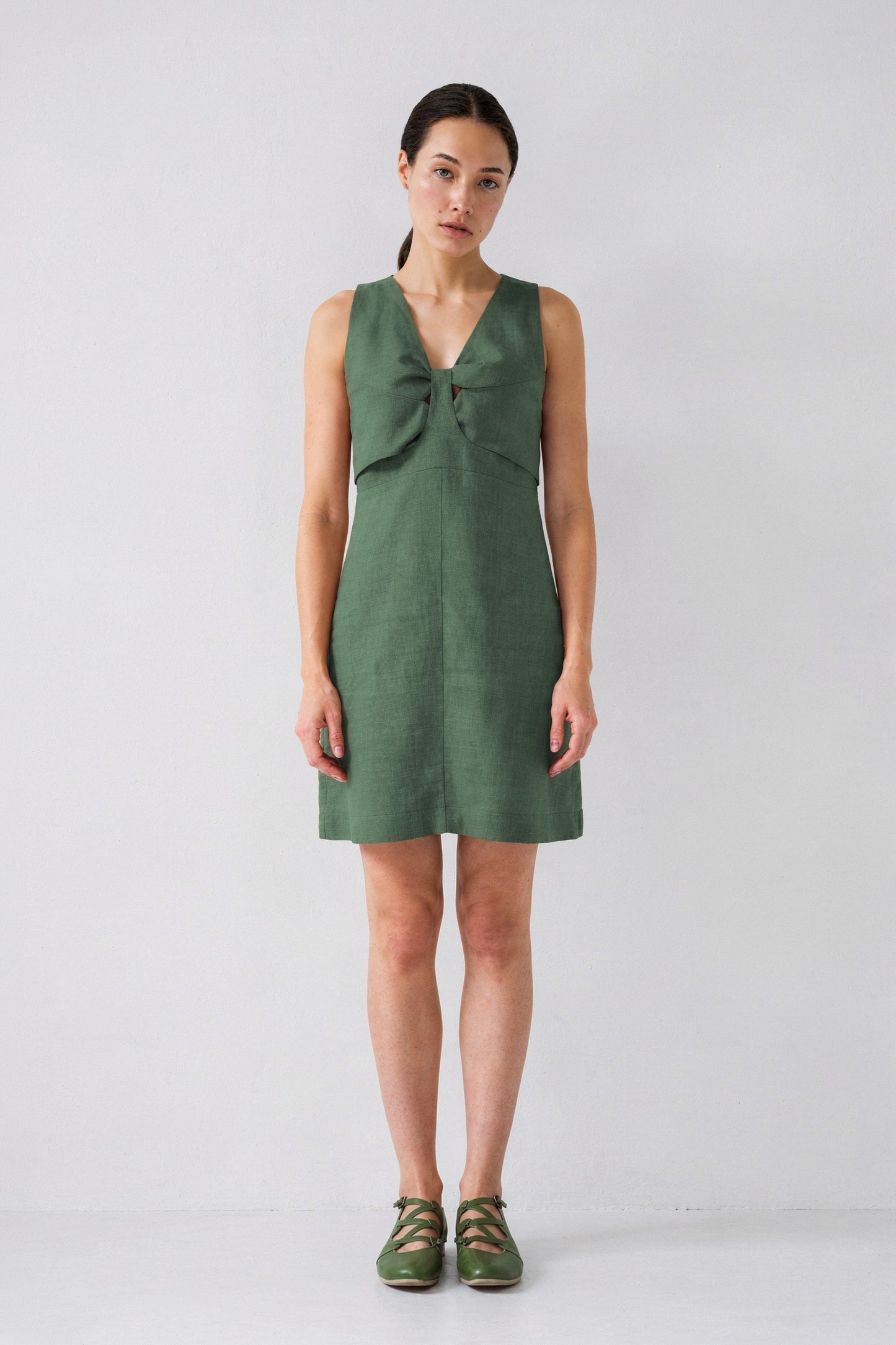 Green Linen Dress