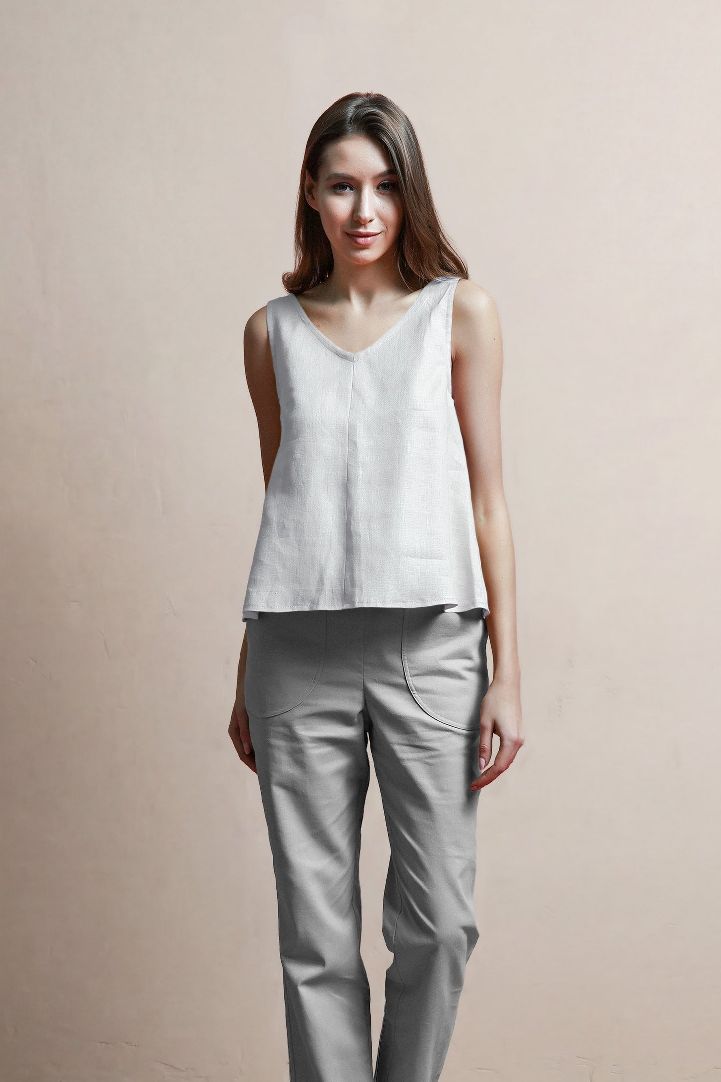 White linen tank