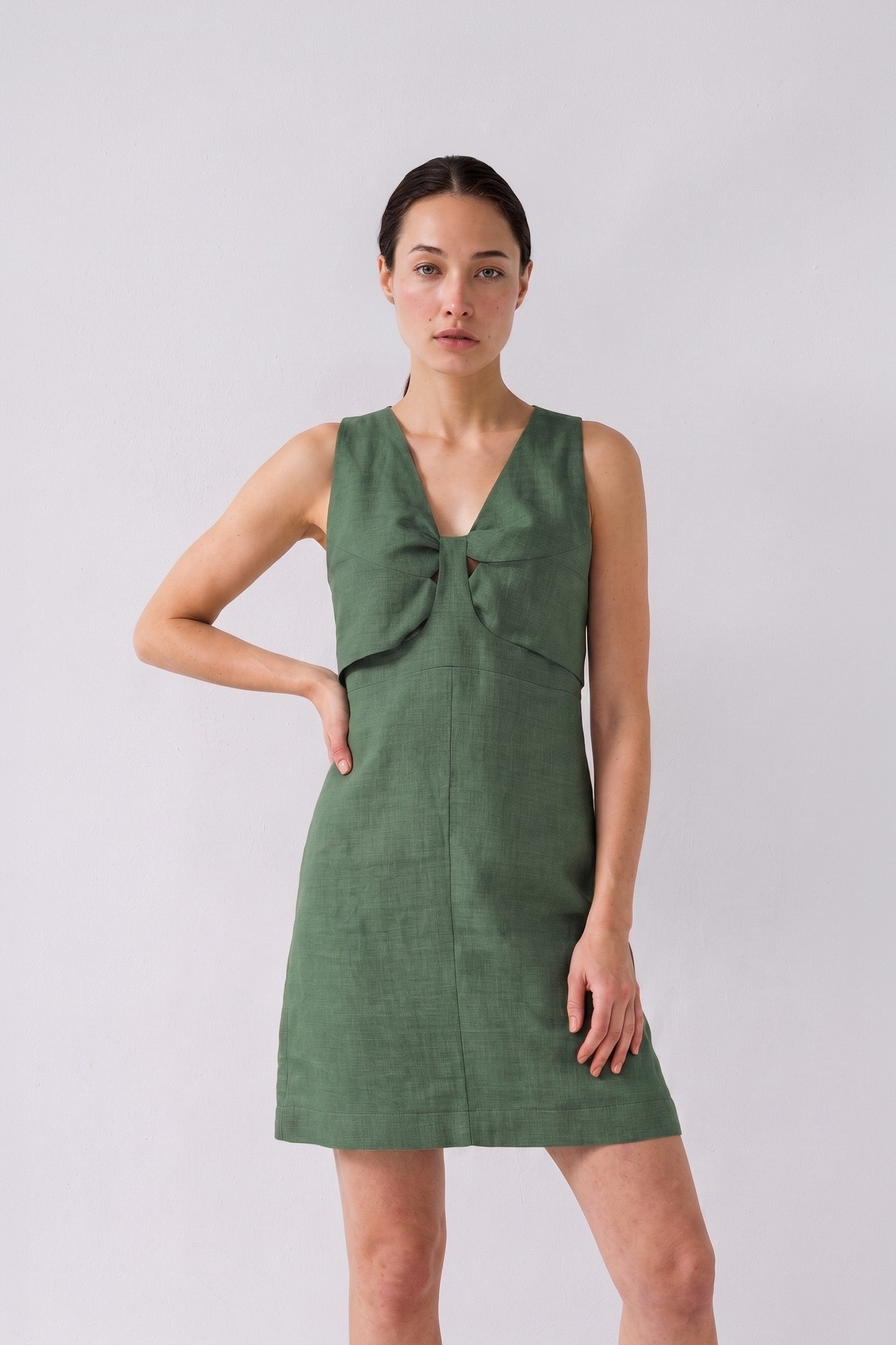 Green Linen Dress