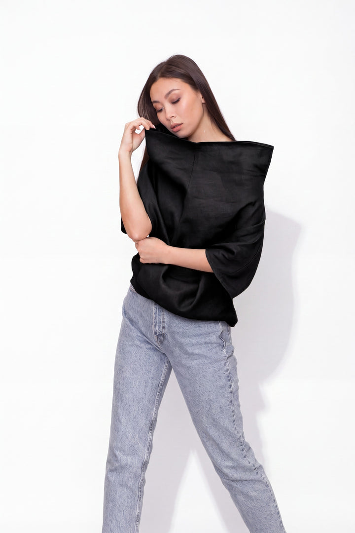 Black linen tunic