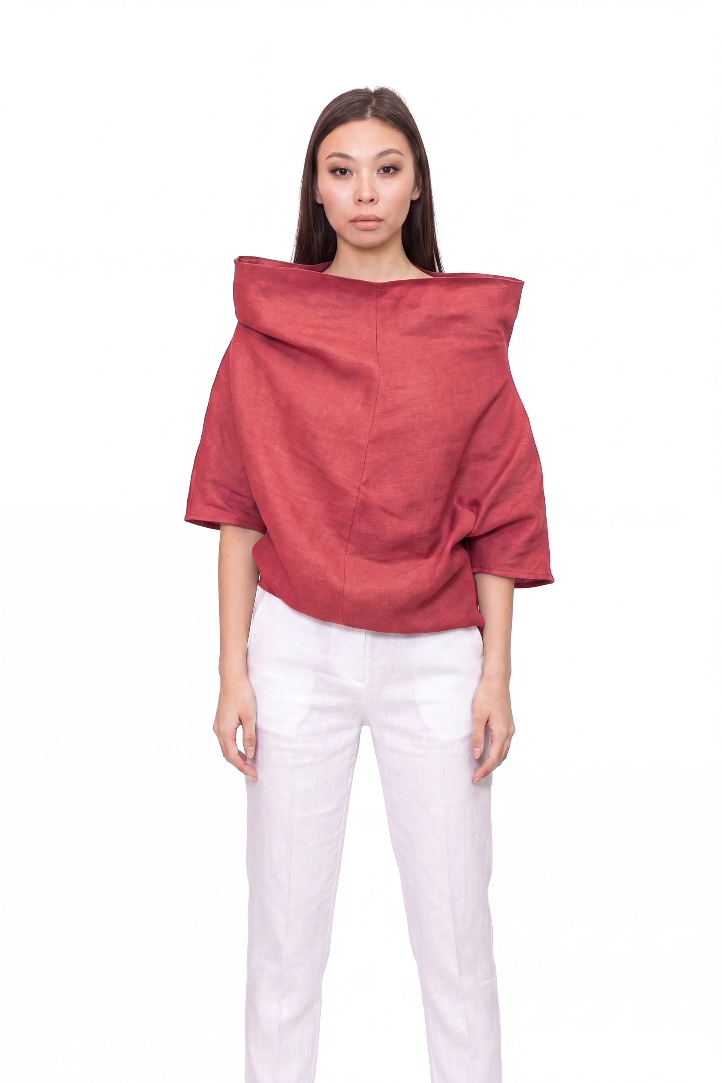 Red linen tunic