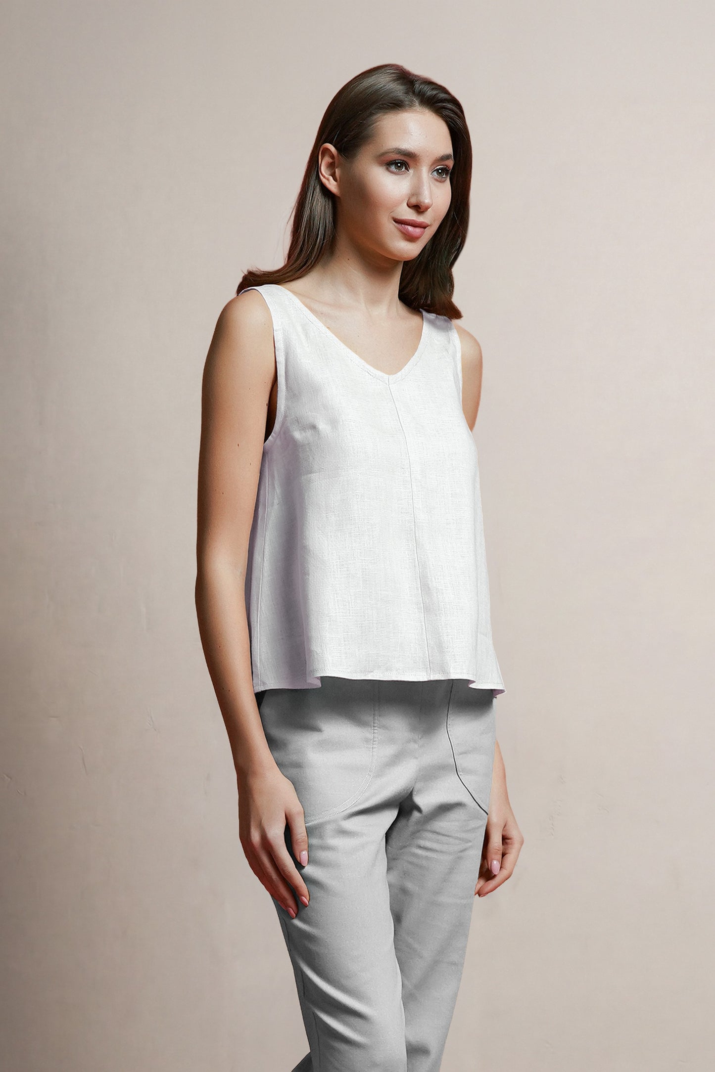 White linen tank