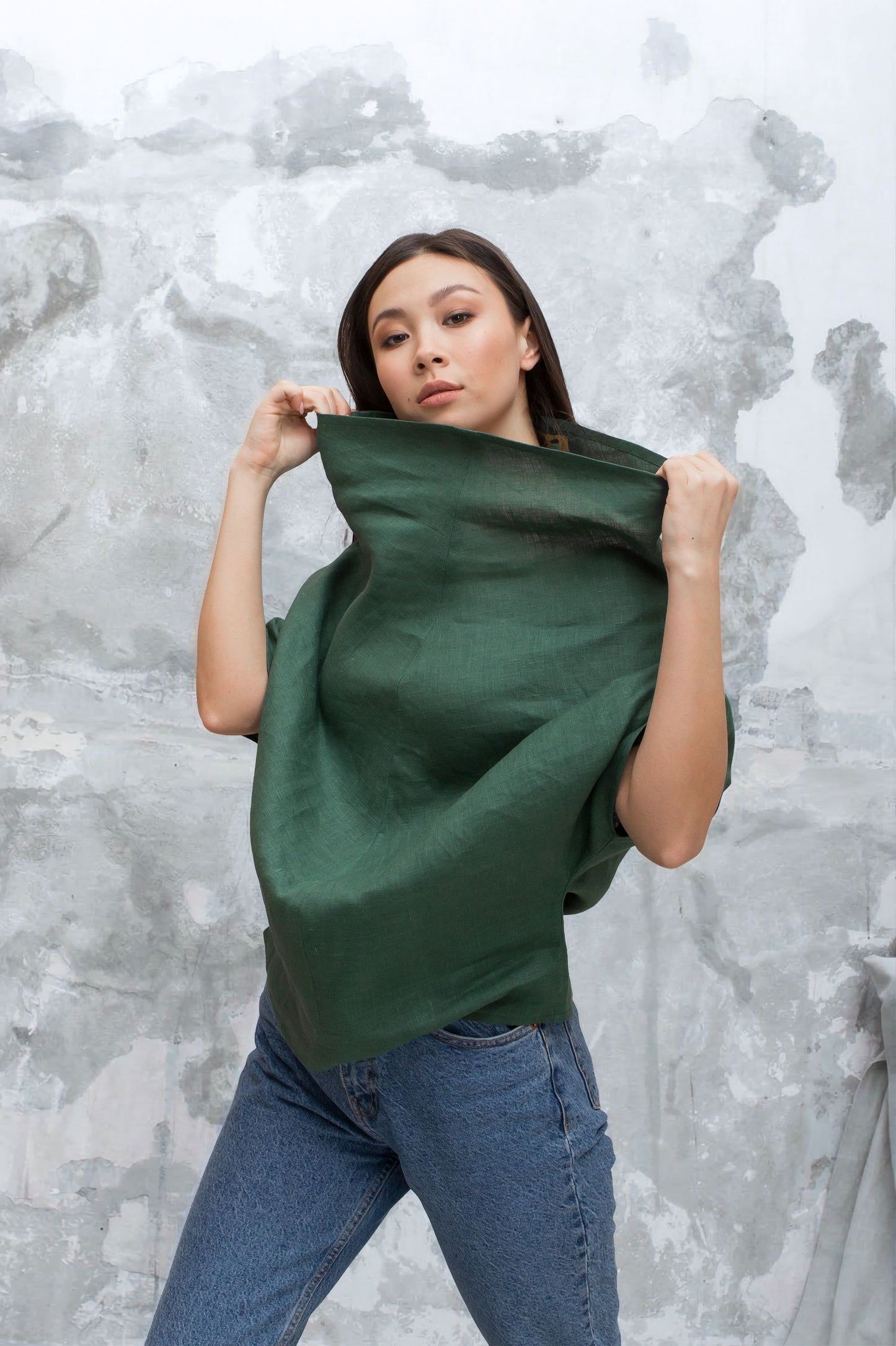 Linen tunic top