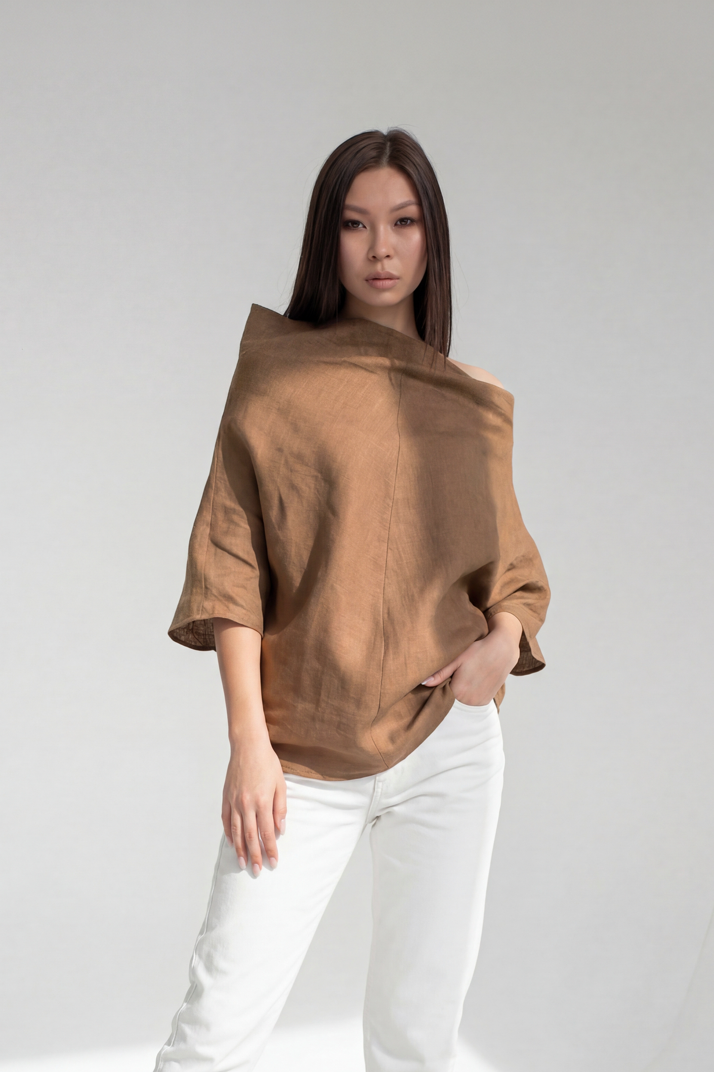 Brown linen tunic
