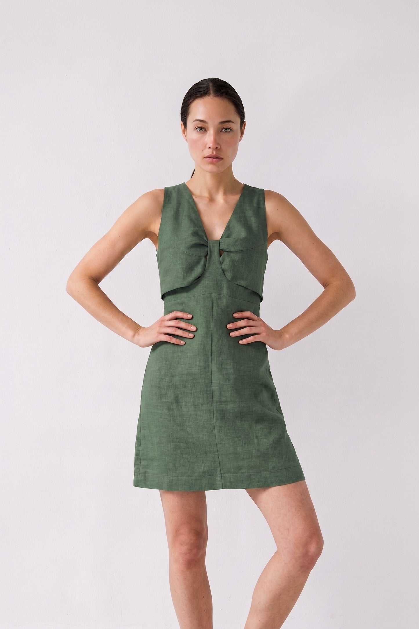 Green Linen Dress