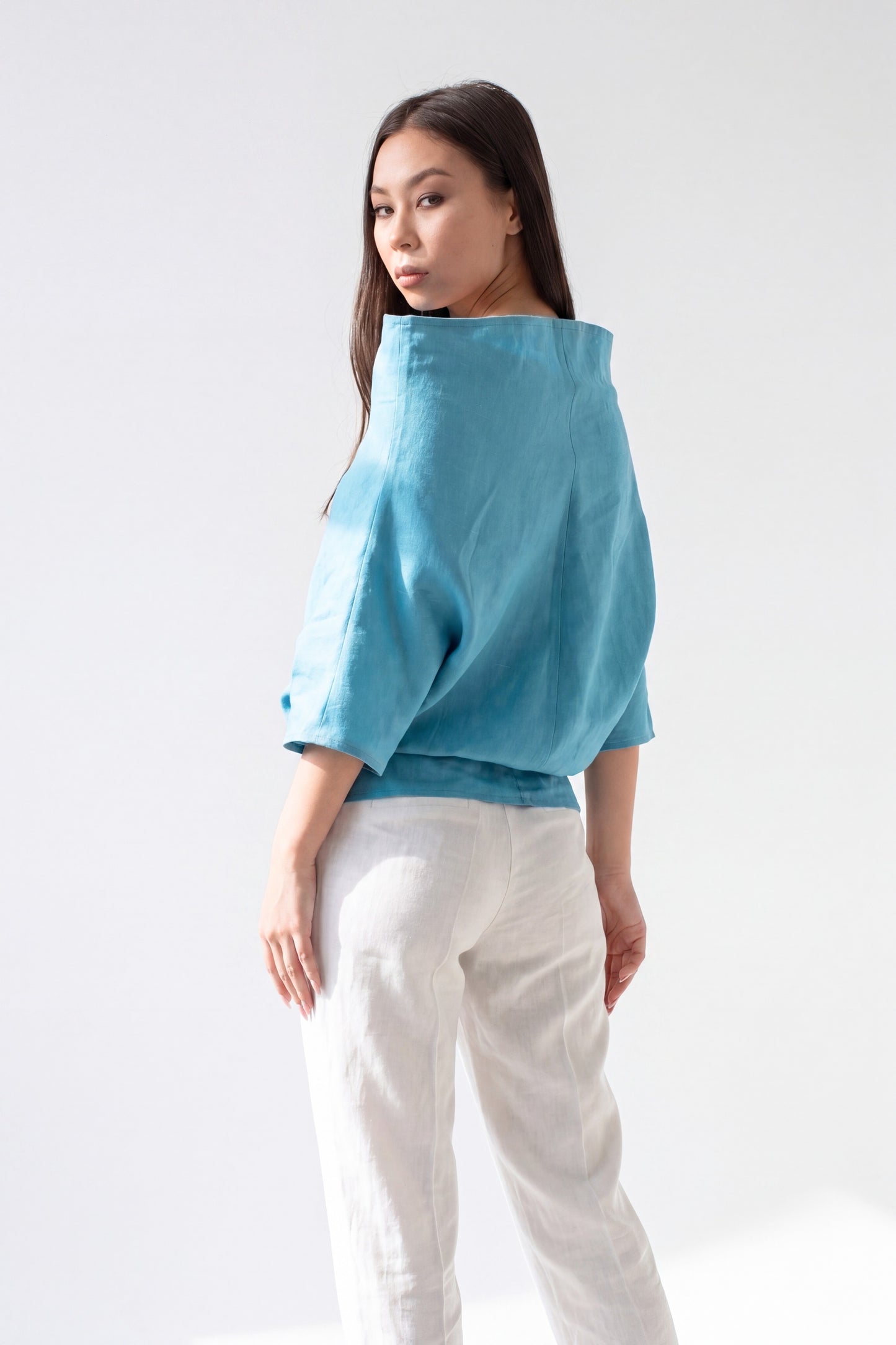 Blue linen tunic