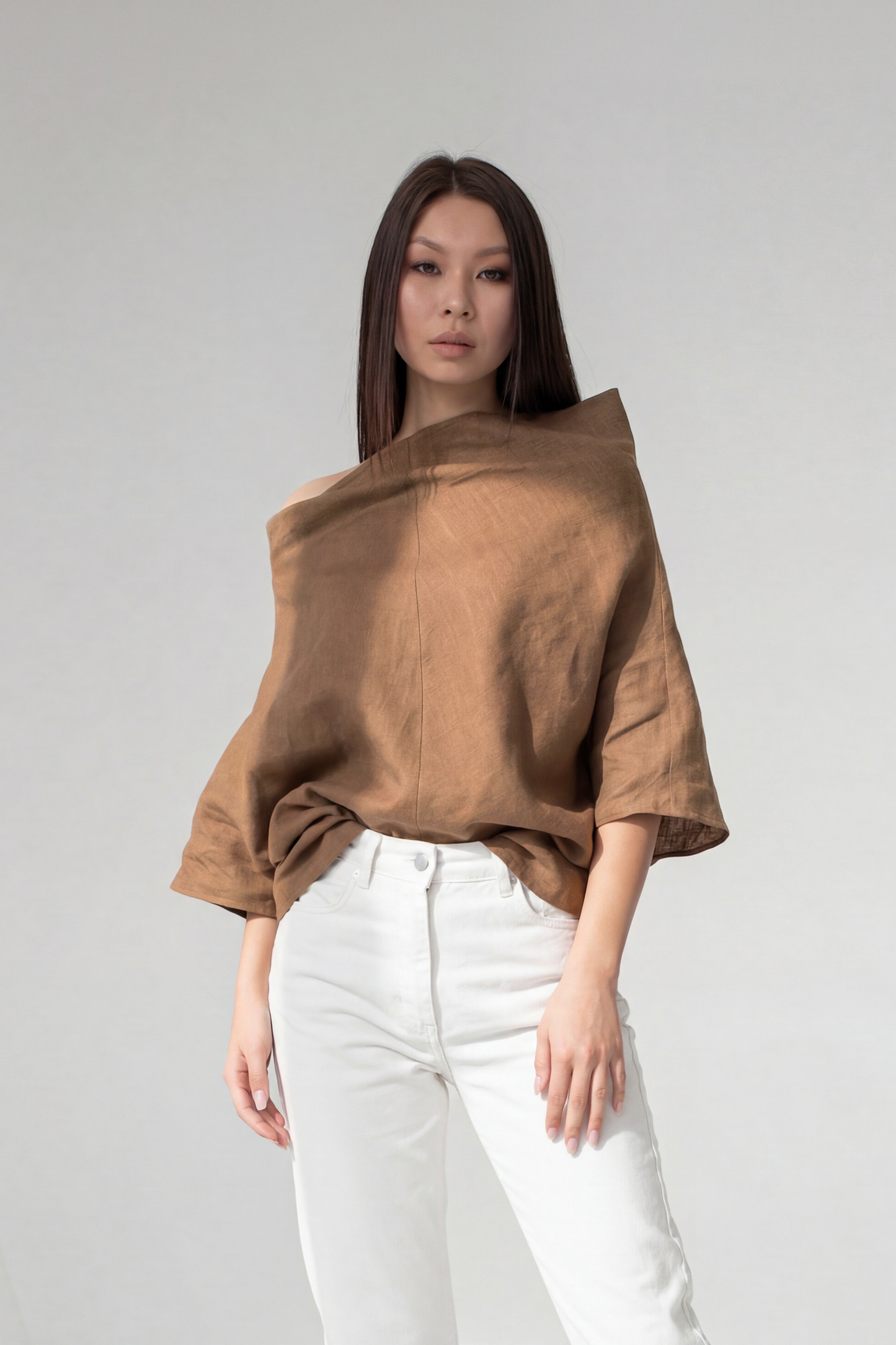 Brown linen tunic