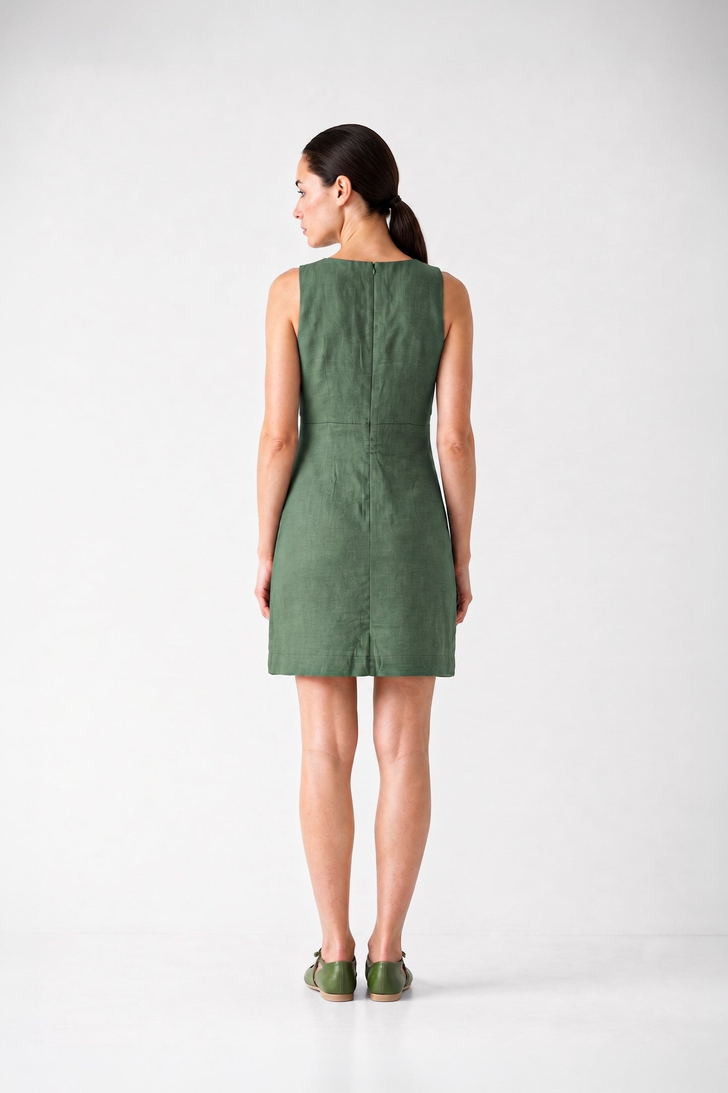 Green Linen Dress