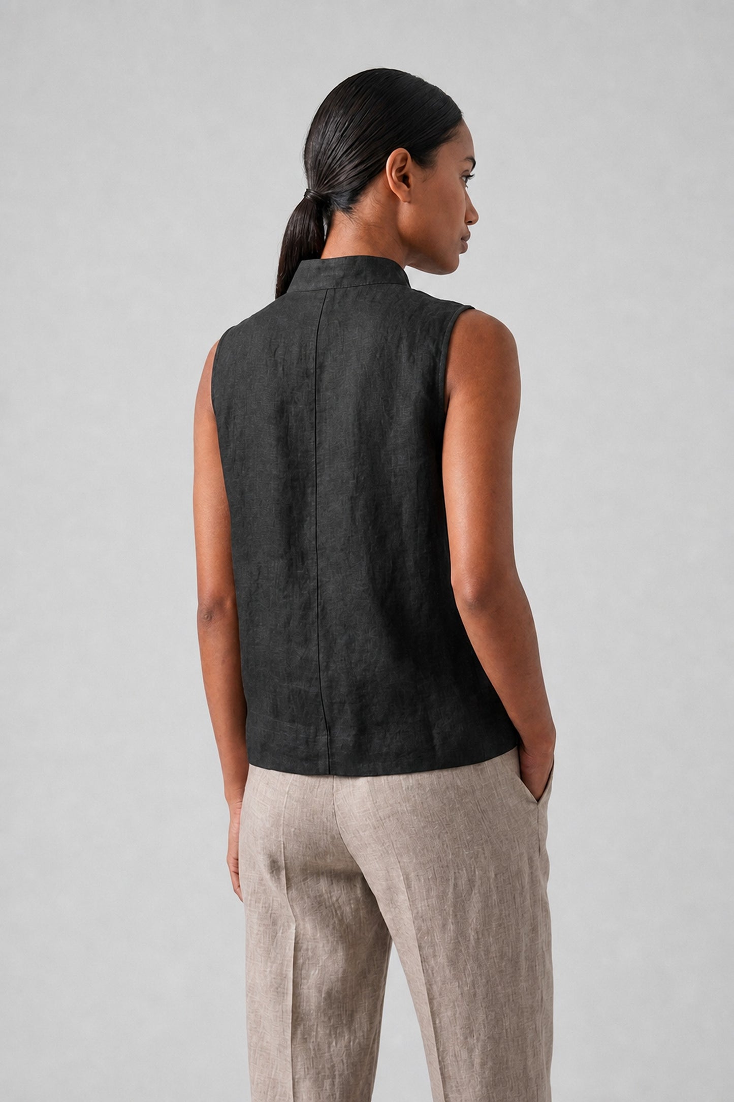 Black Linen Top