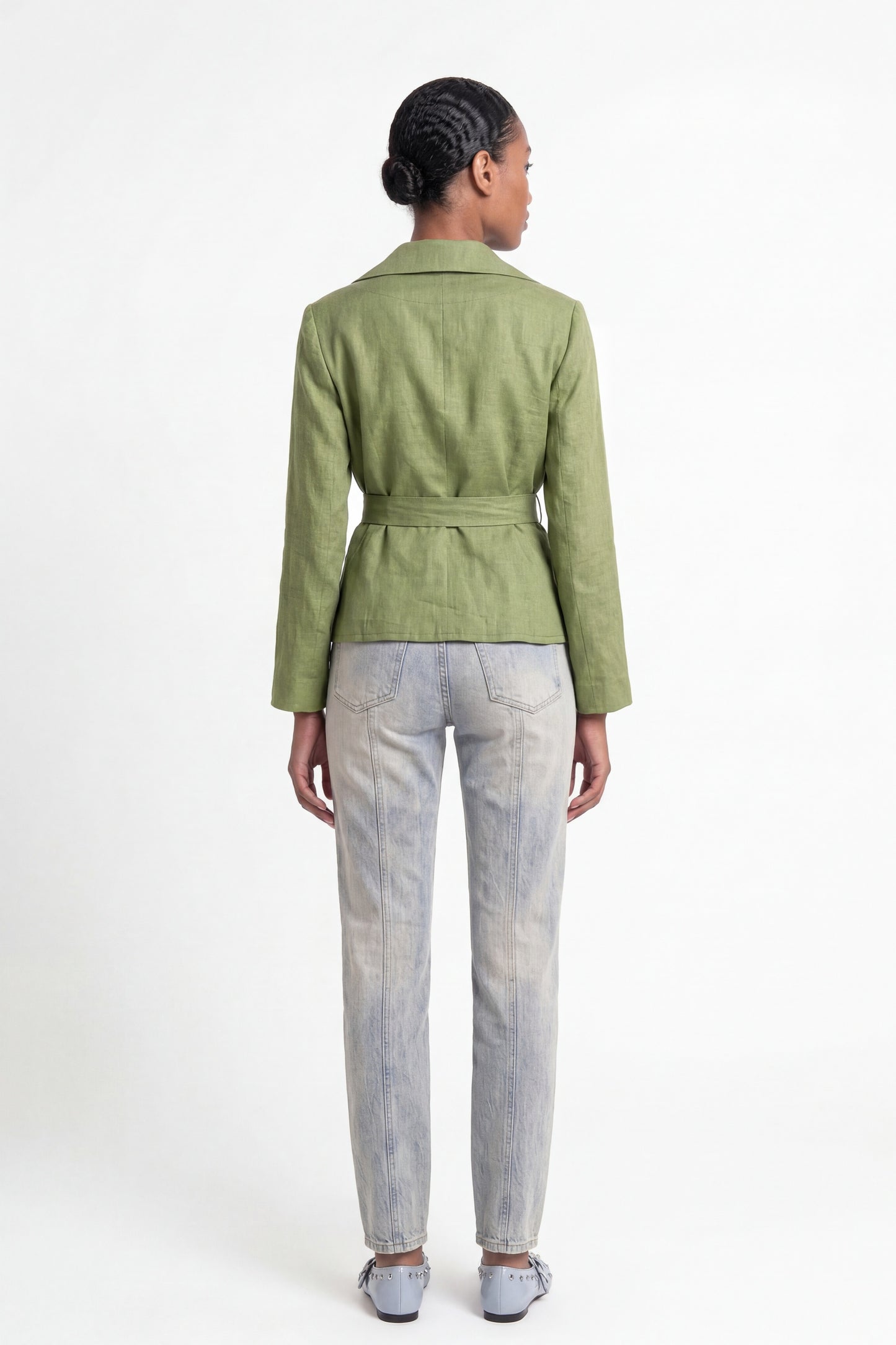 Lime green linen jacket