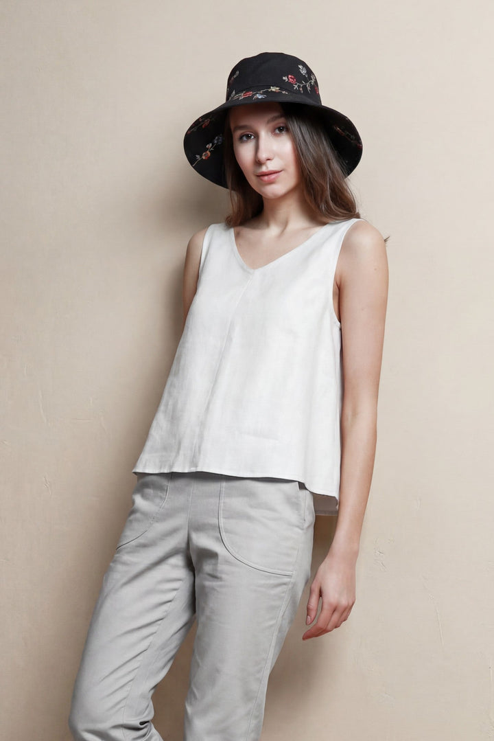 White linen tank