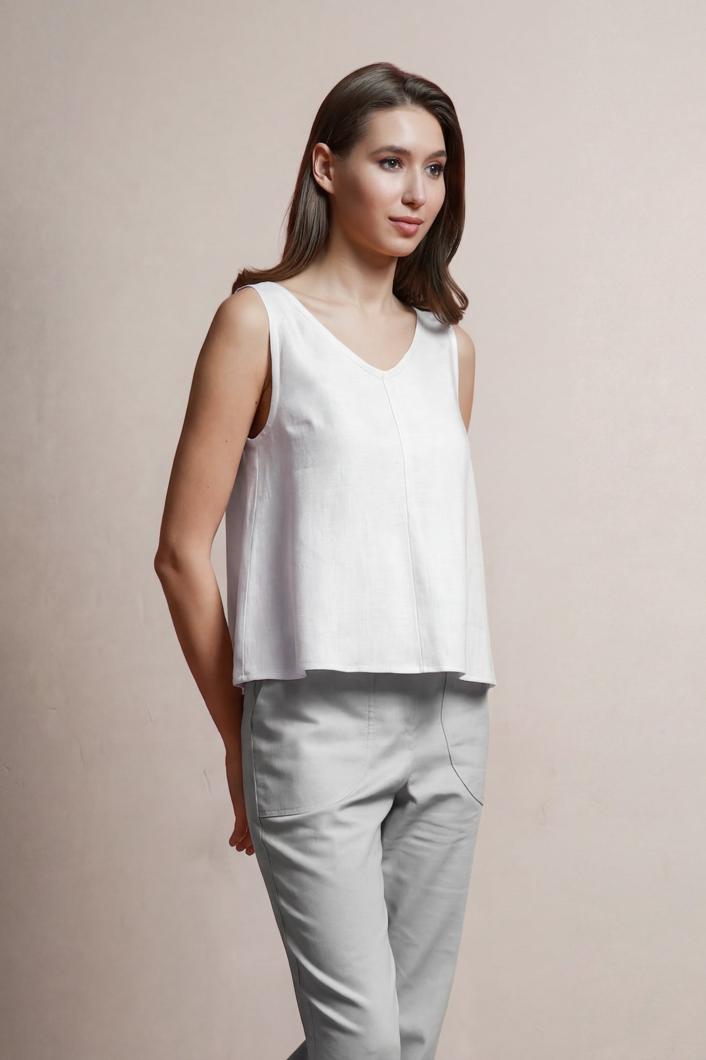 White linen tank