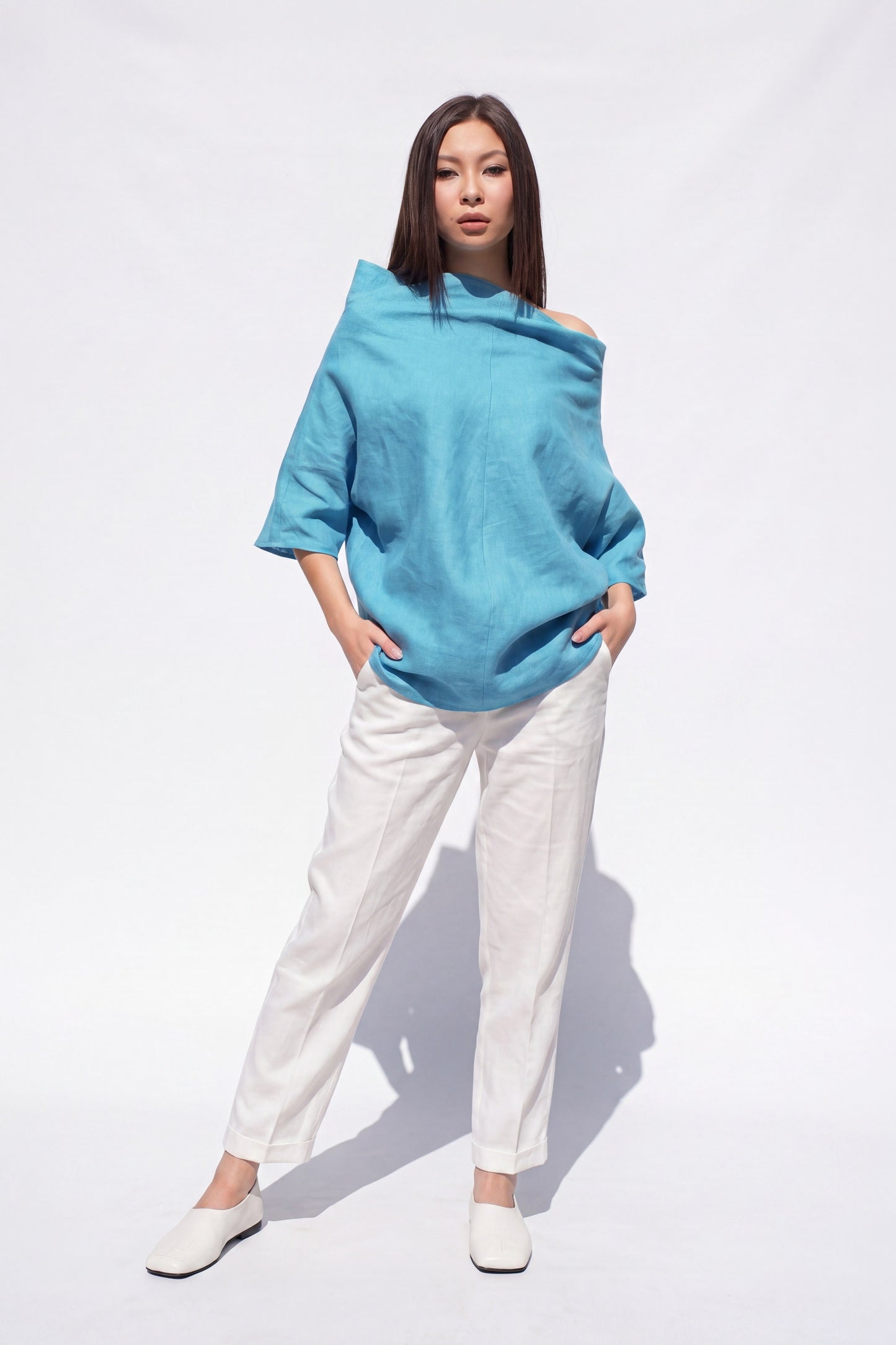Blue linen tunic